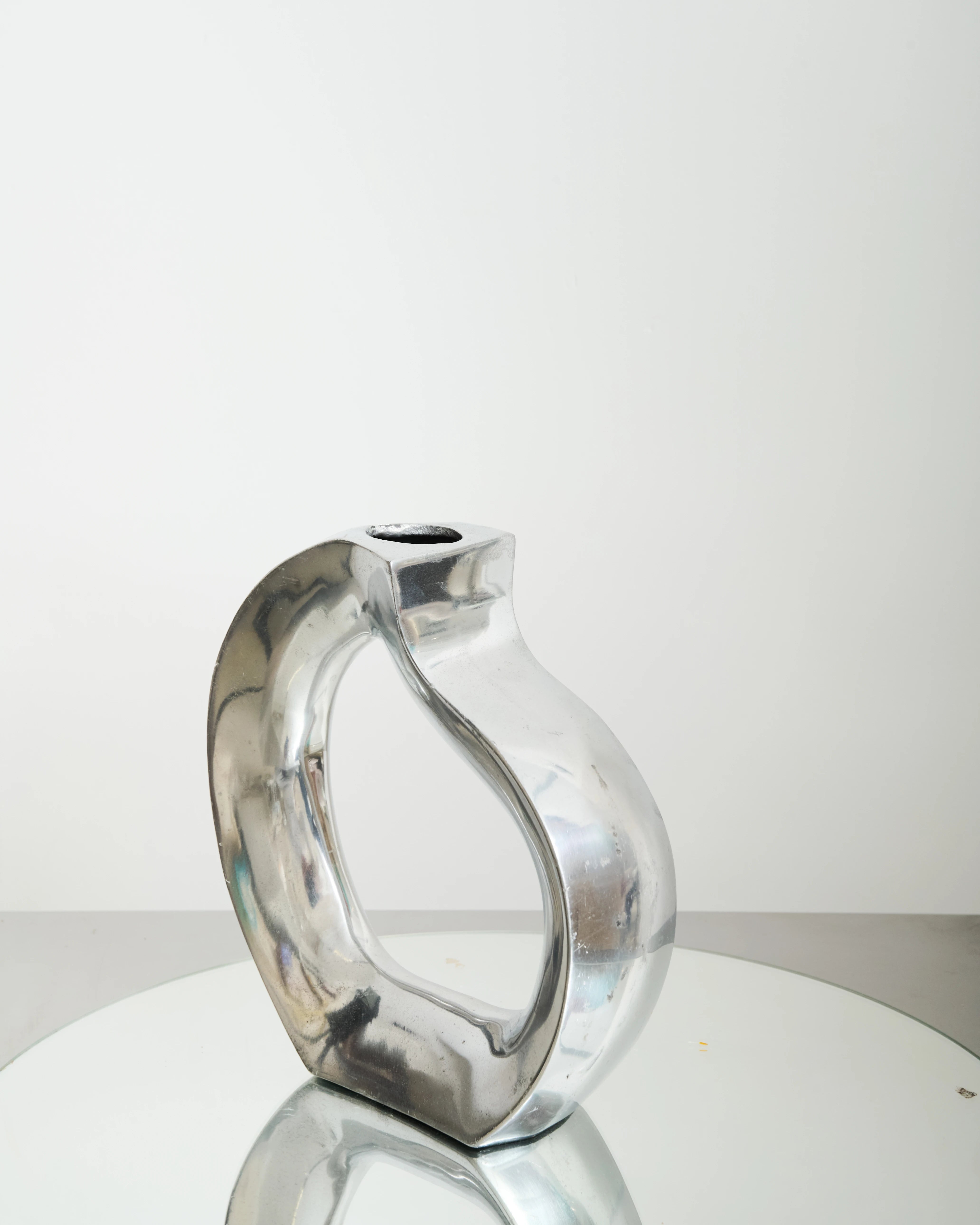 “Round” cast aluminum vase, 1970s