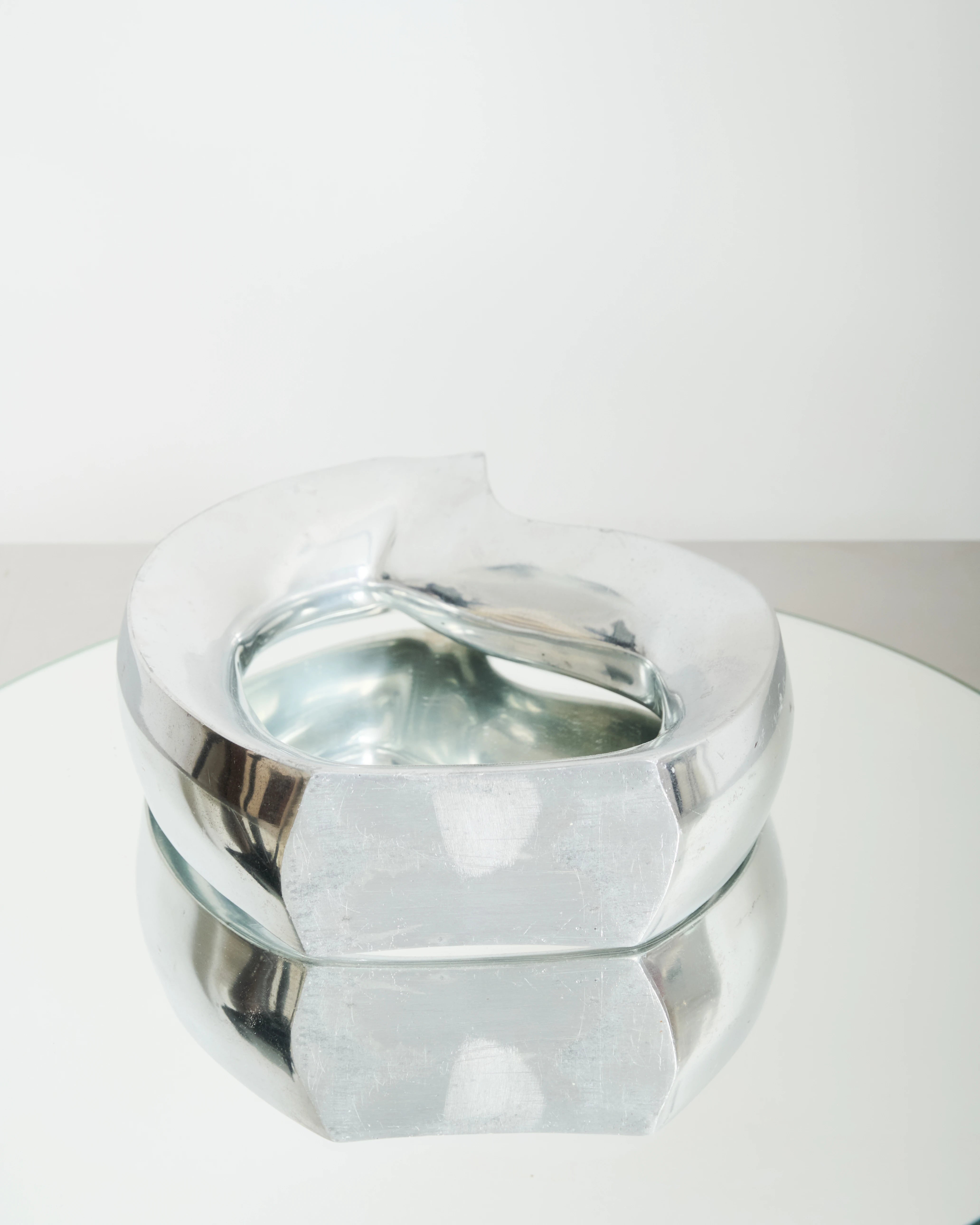 “Round” cast aluminum vase, 1970s