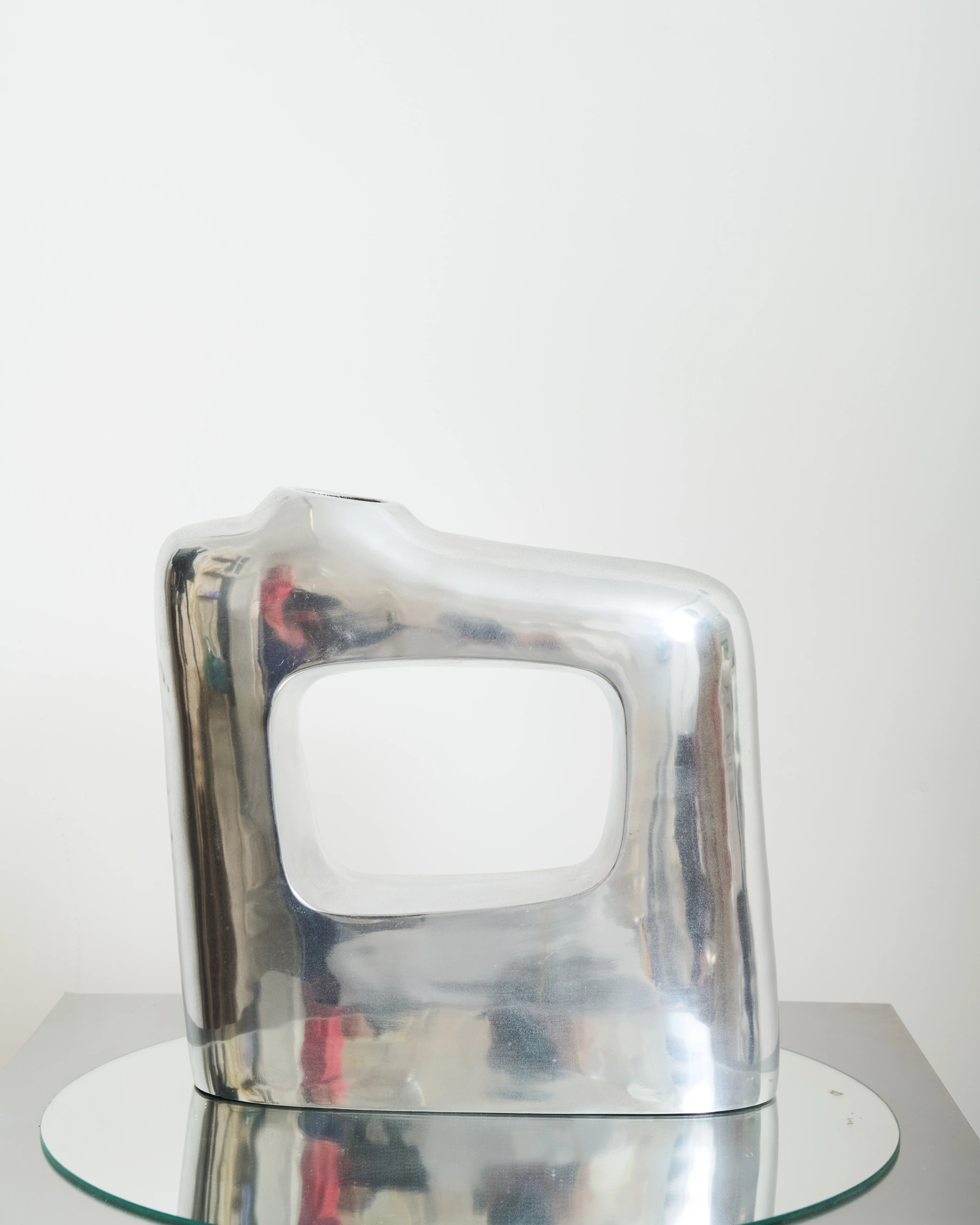Vase en fonte d'aluminium forme libre rectangulaire (grand), 1970s