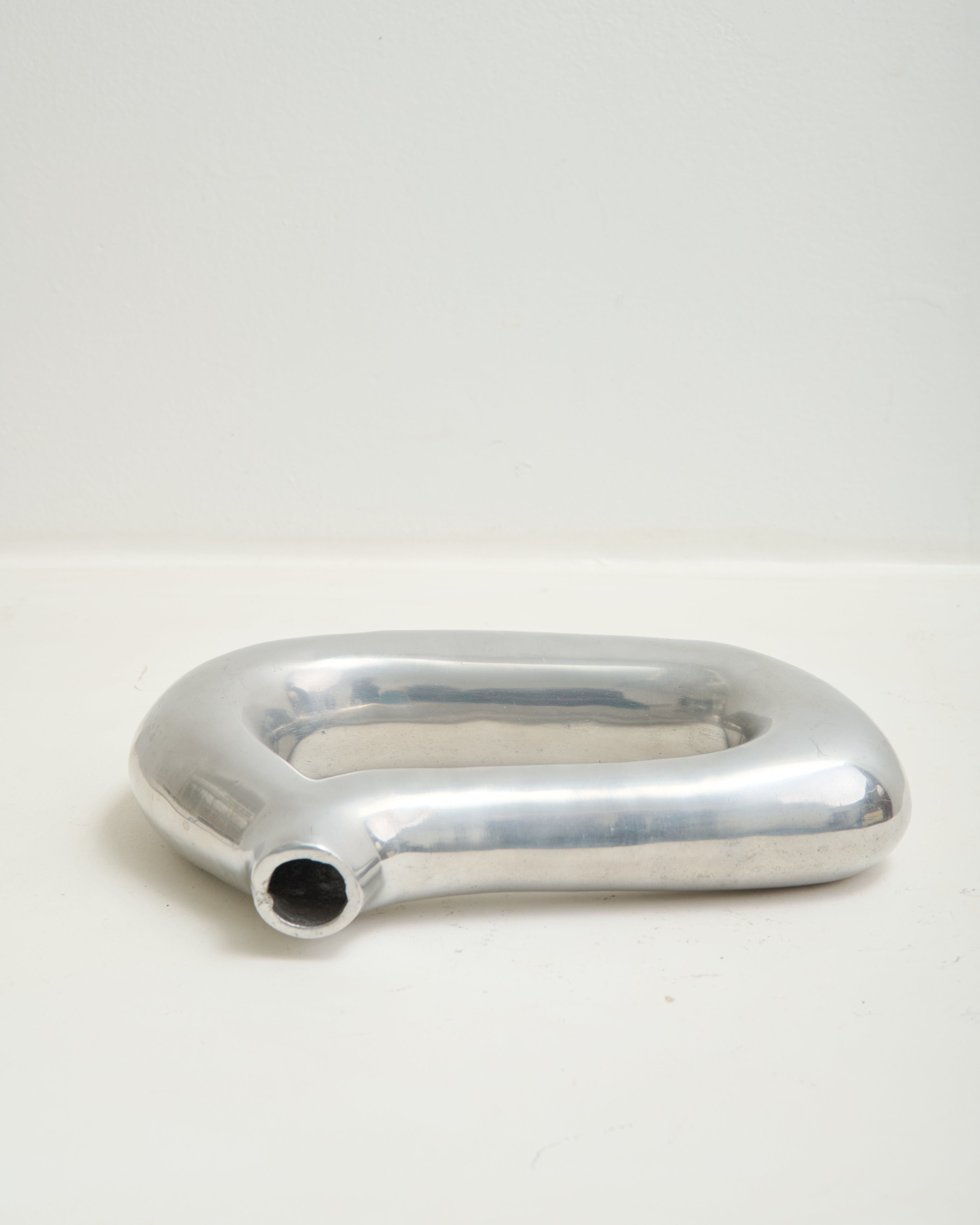 Freeform cast aluminum vase, space age, 1970-1980