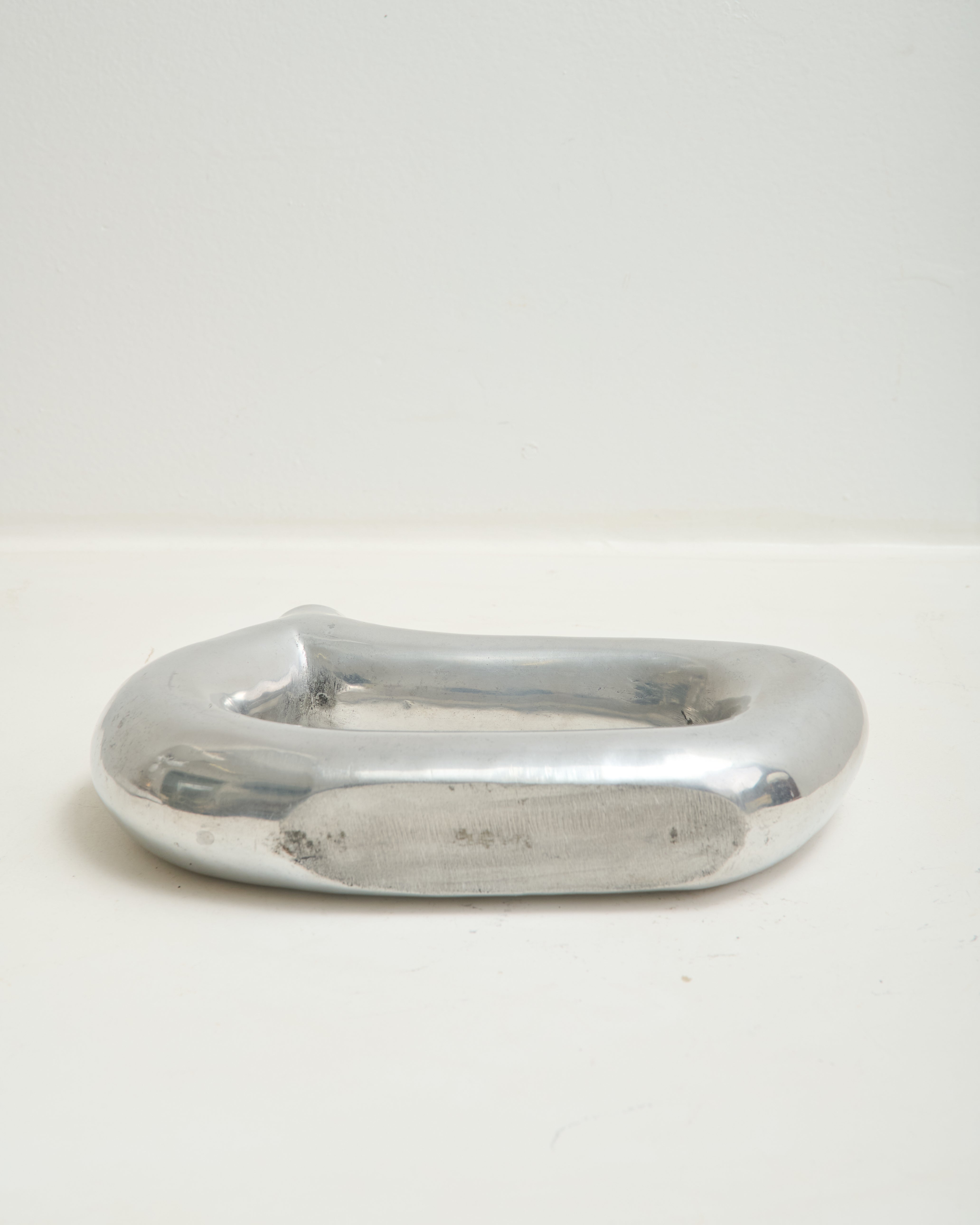 Freeform cast aluminum vase, space age, 1970-1980