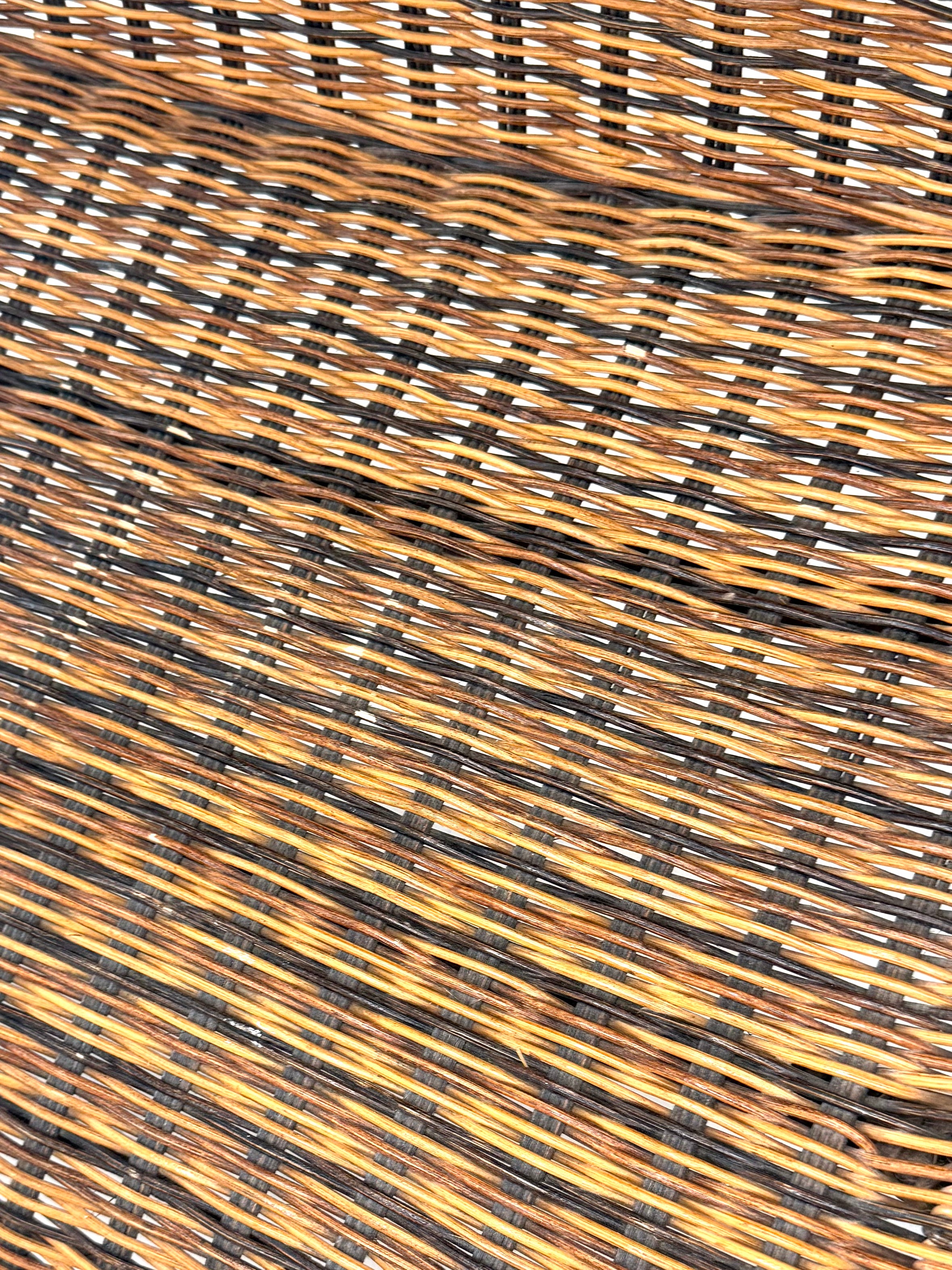 Fauteuil en osier et chrome, 1970s