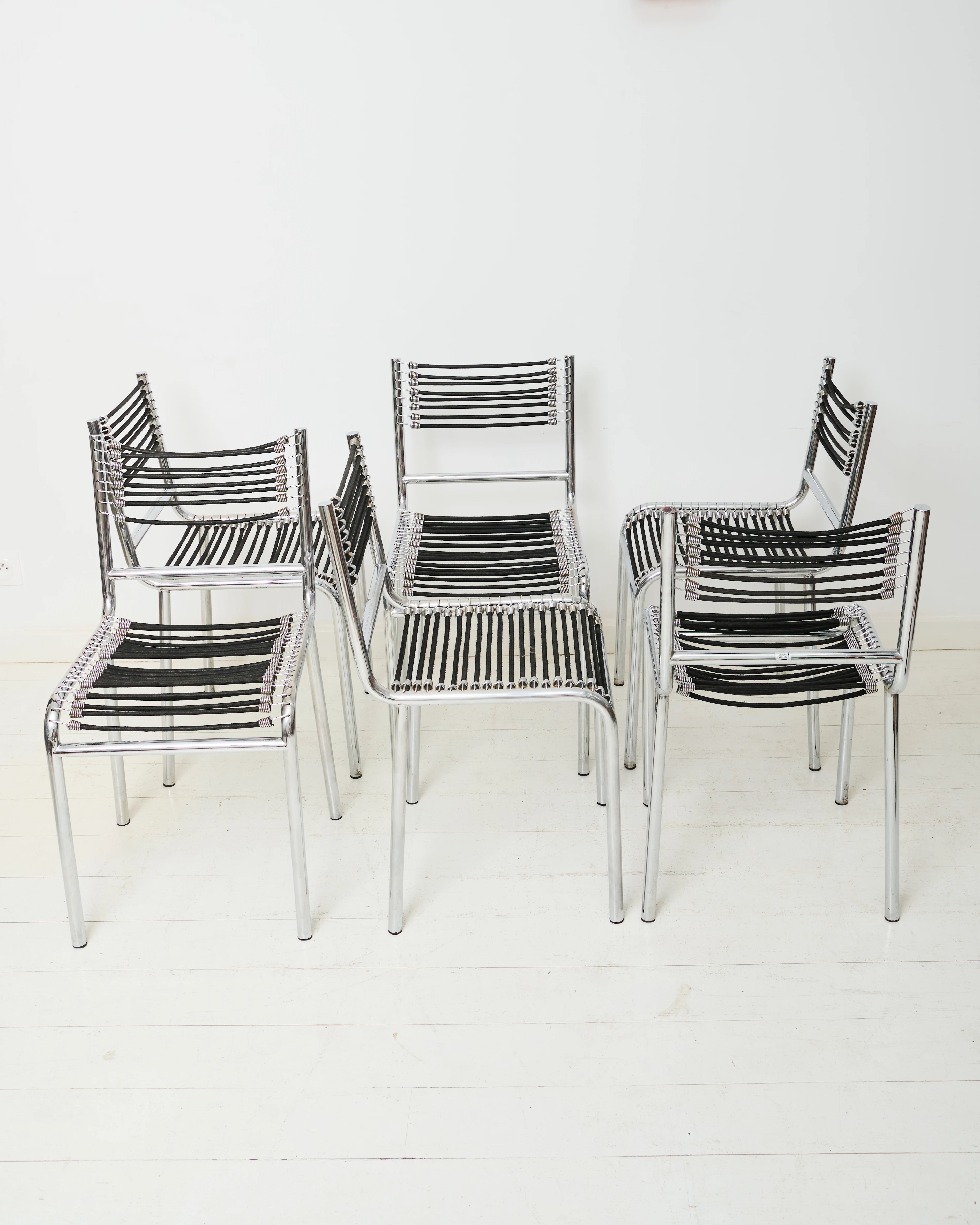 Paire de chaises "Sandow" grises (1 sur 3), René Herbst, 1980s
