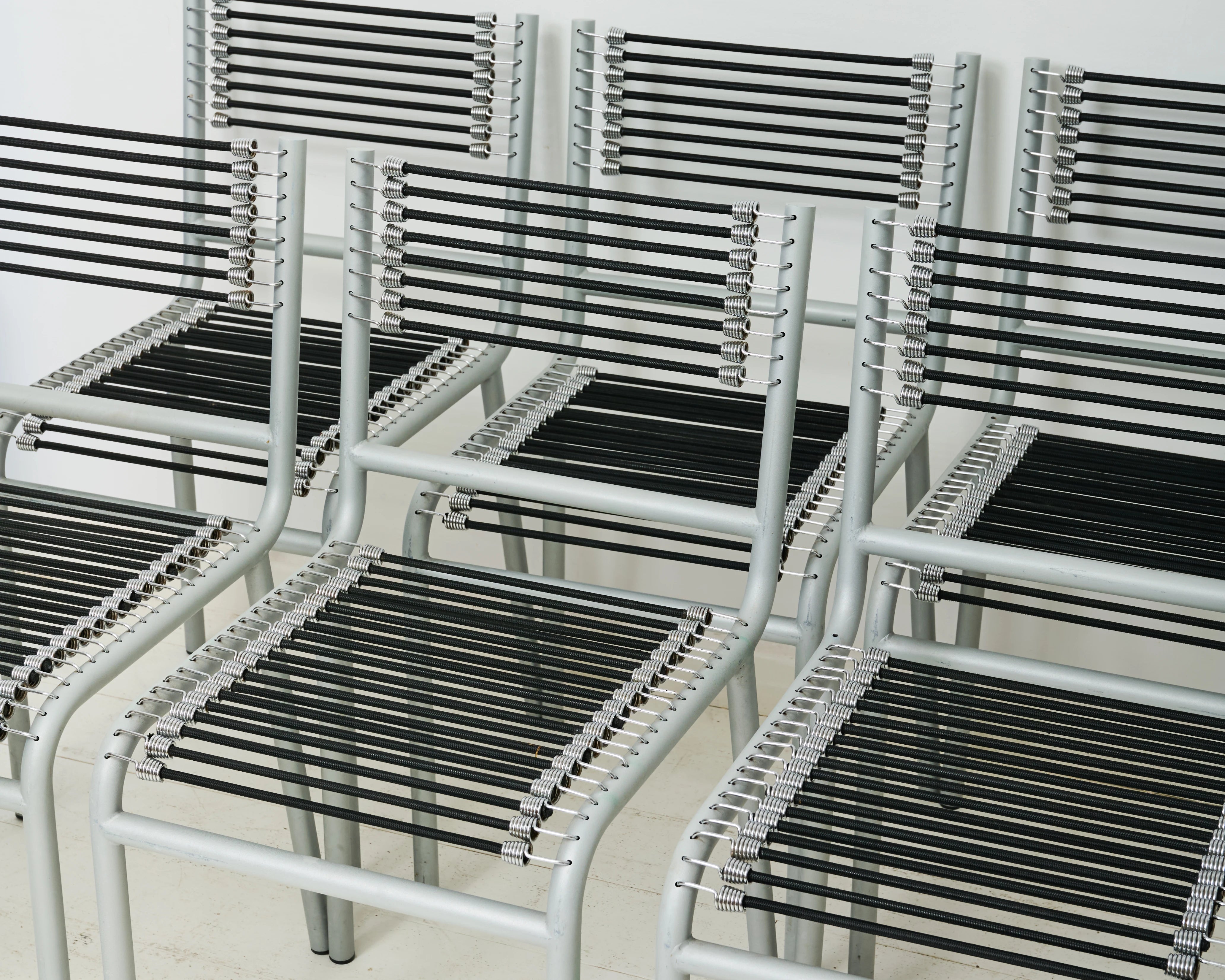 Paire de chaises "Sandow" grises (1 sur 3), René Herbst, 1980s