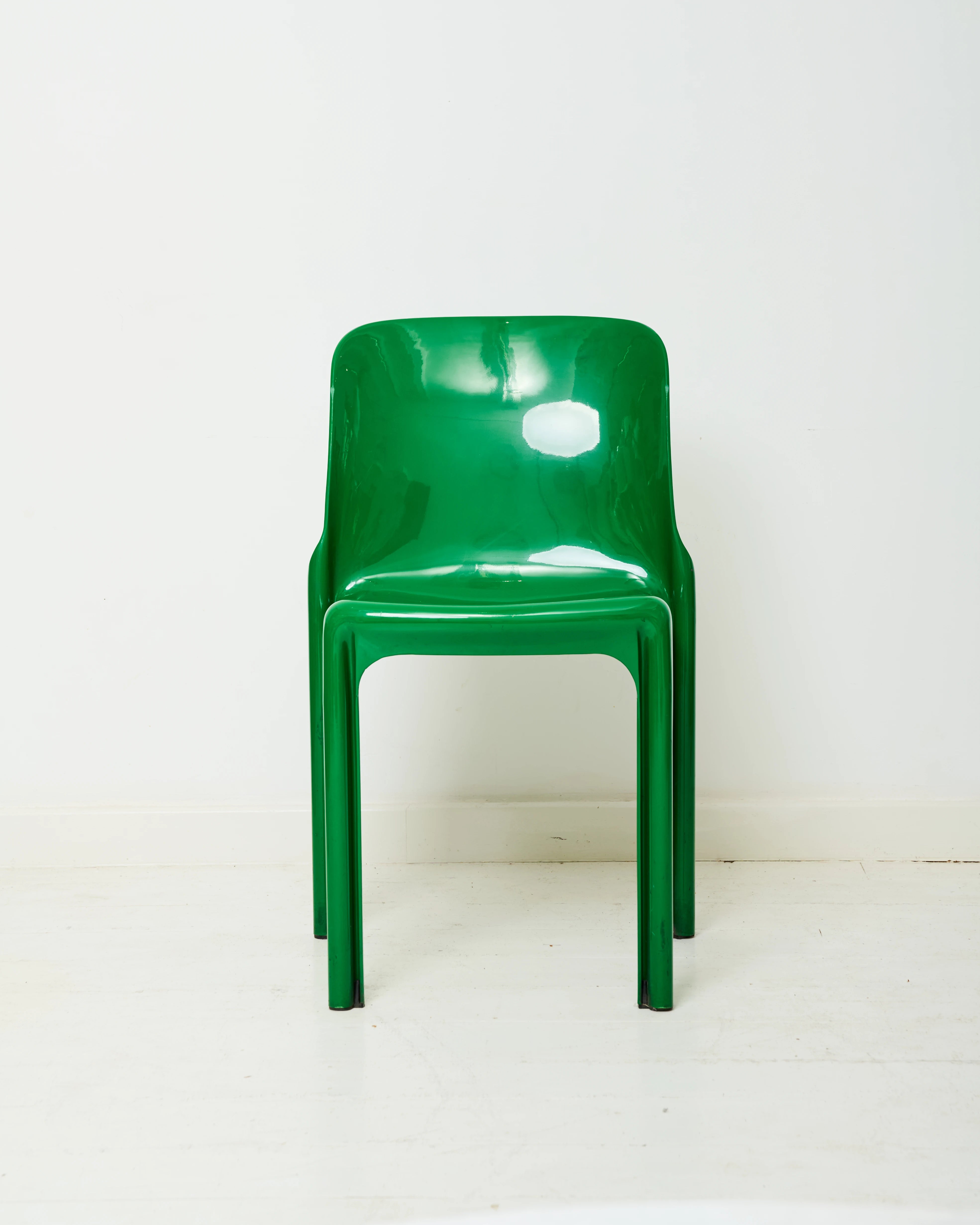 Paire de chaises "Selene" vertes, Vico Magistretti, Artemide, 1968
