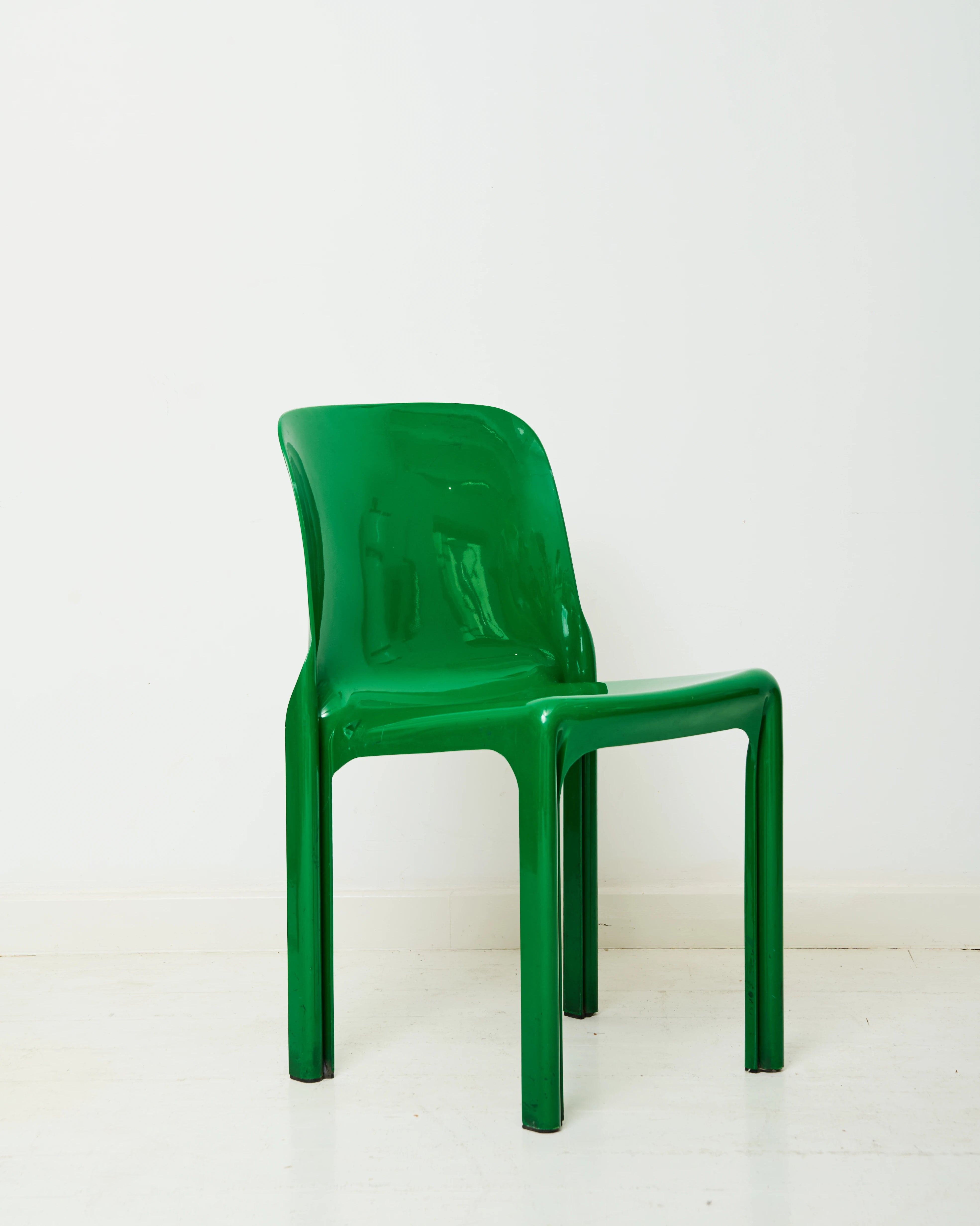Paire de chaises "Selene" vertes, Vico Magistretti, Artemide, 1968