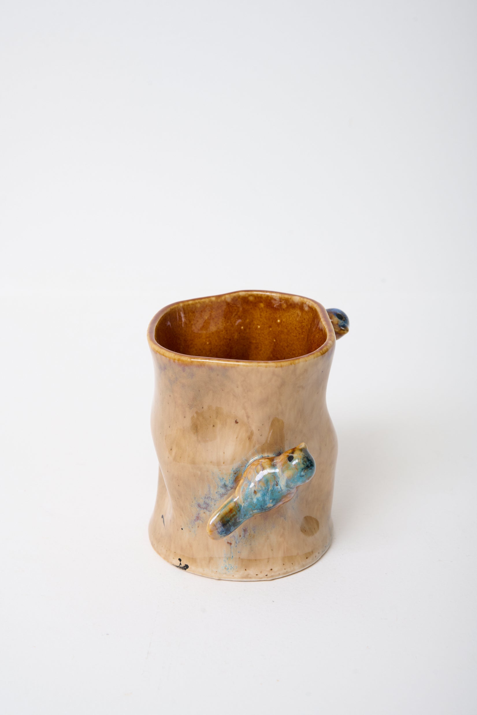 Vase céramique avec oiseaux, 1960s, Italie