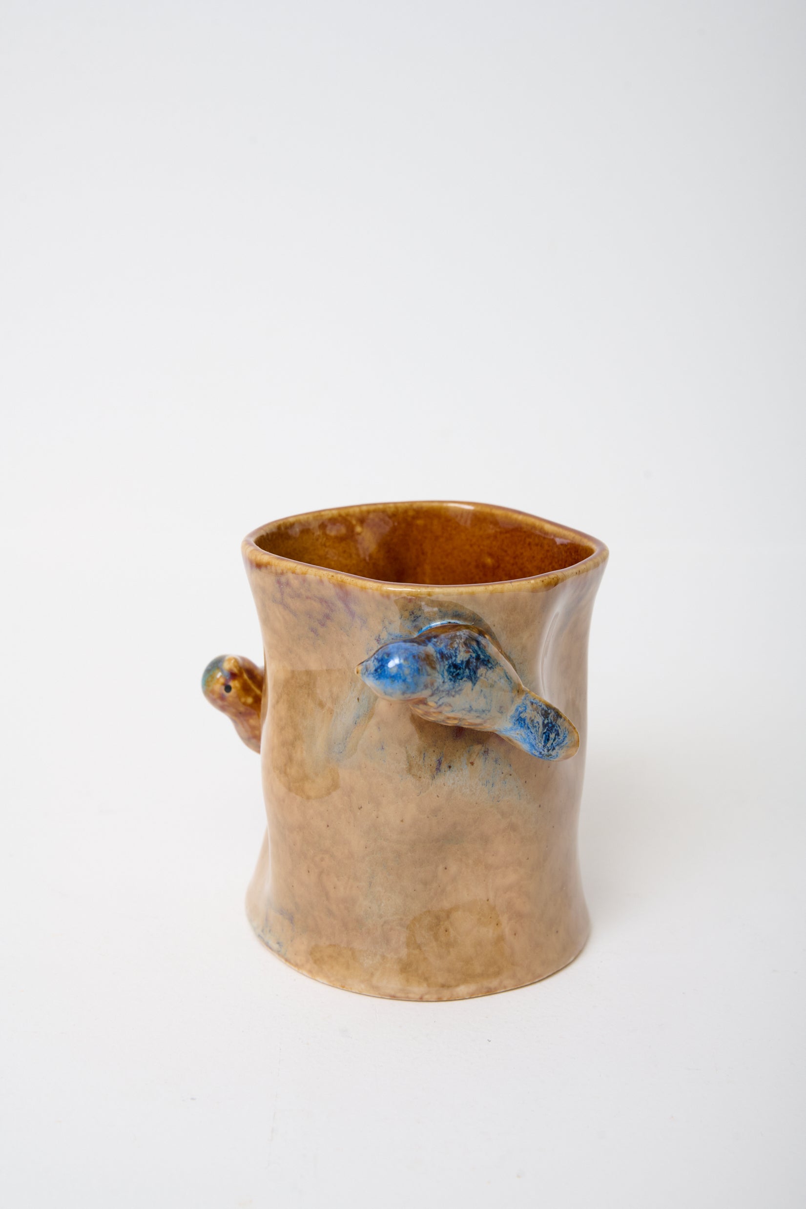Vase céramique avec oiseaux, 1960s, Italie