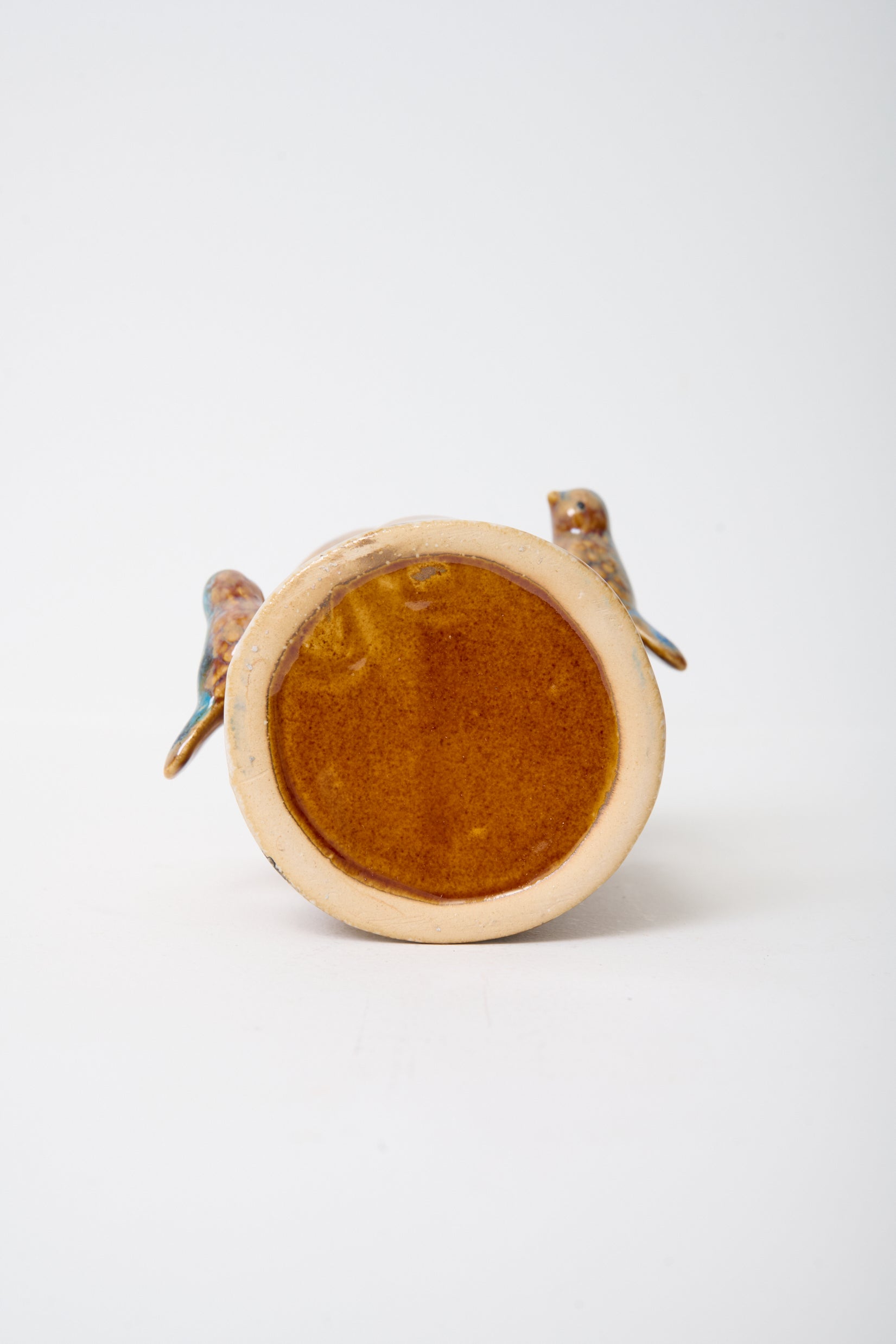 Vase céramique avec oiseaux, 1960s, Italie