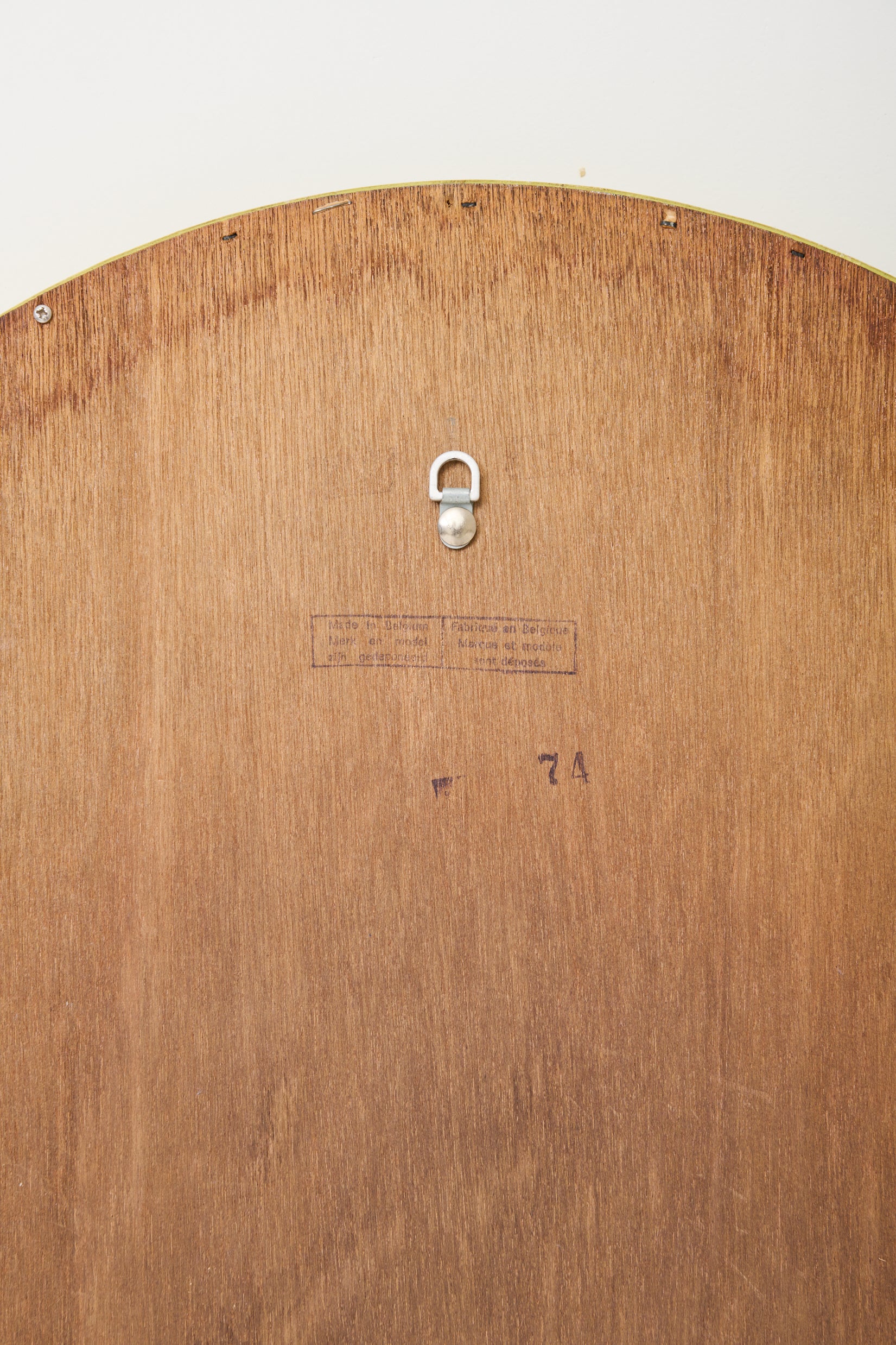 Miroir rond en bois peint, 1960-1970