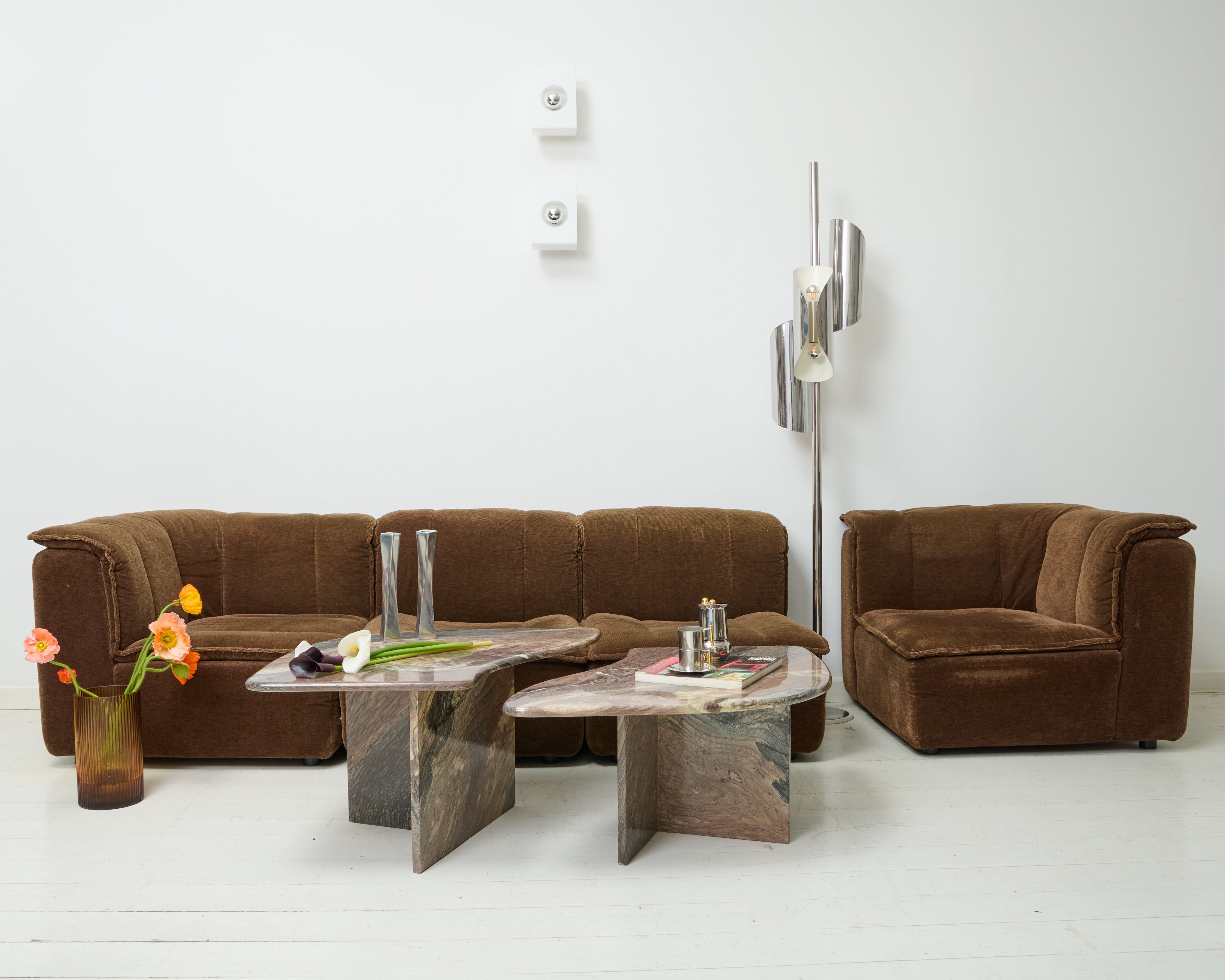 Velvet sofa, Rolf Benz, Germany, 1970s