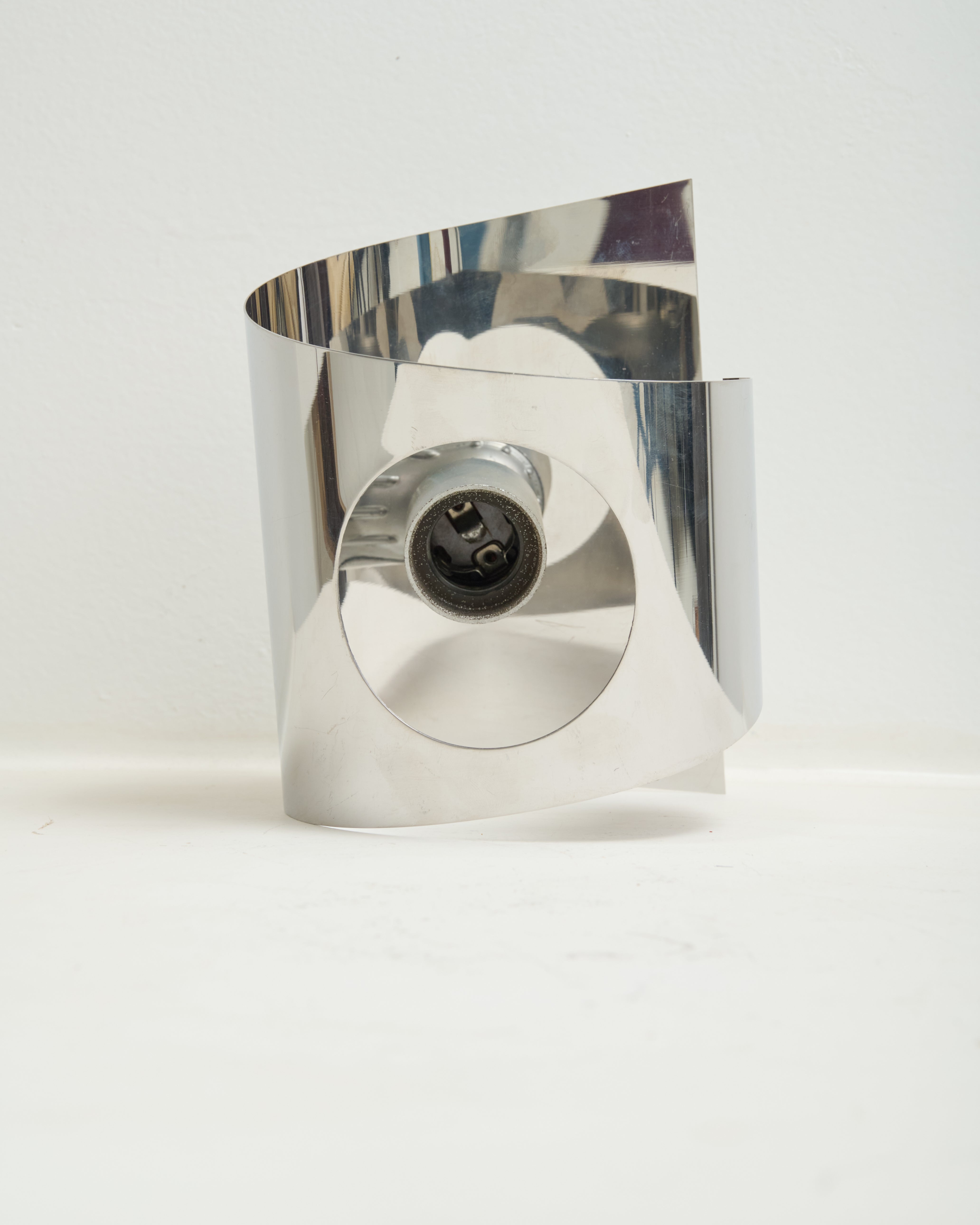 Space Age free-form chrome wall sconce, 1970s