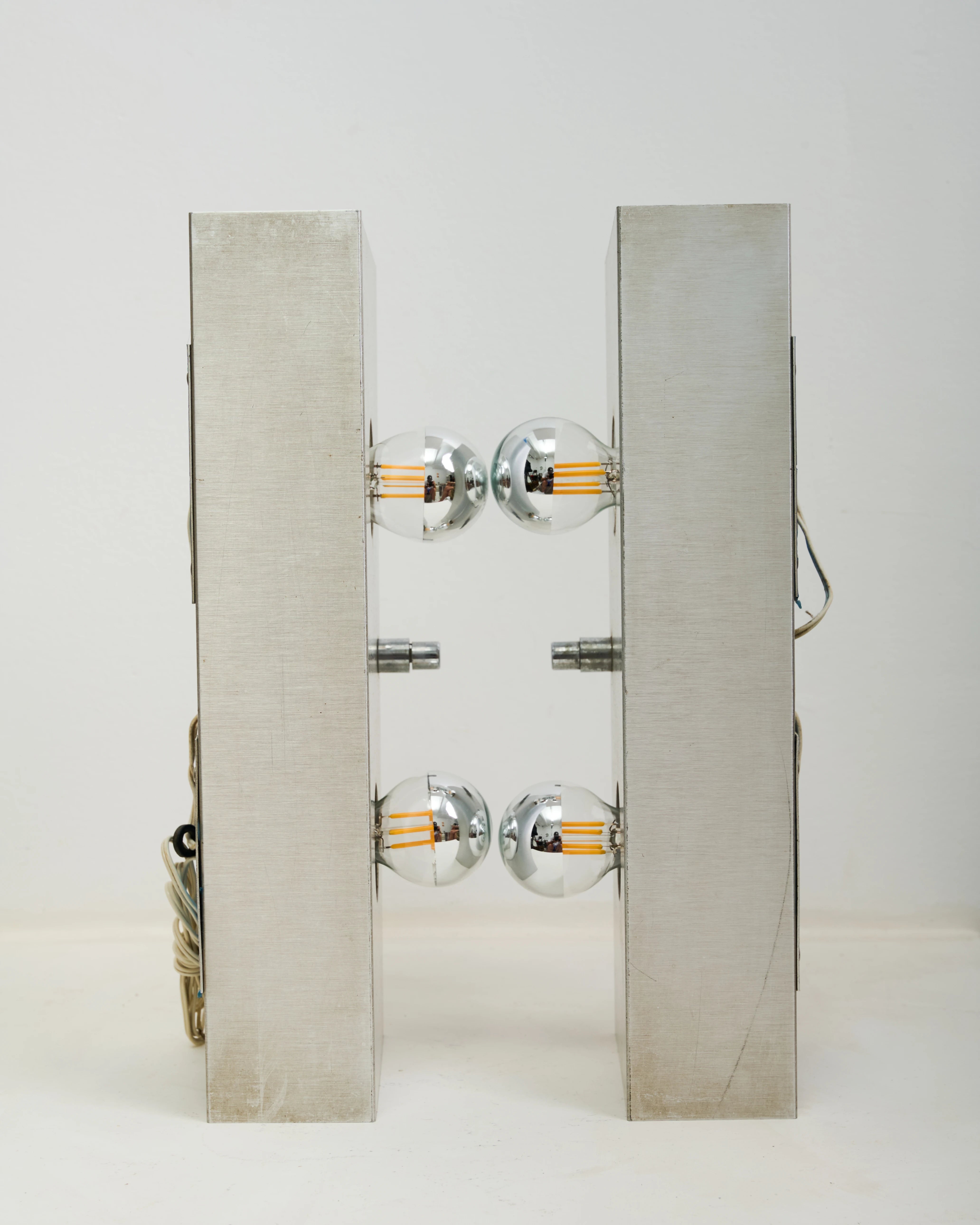 Appliques rectangulaires en aluminium brossé, 1970-1980