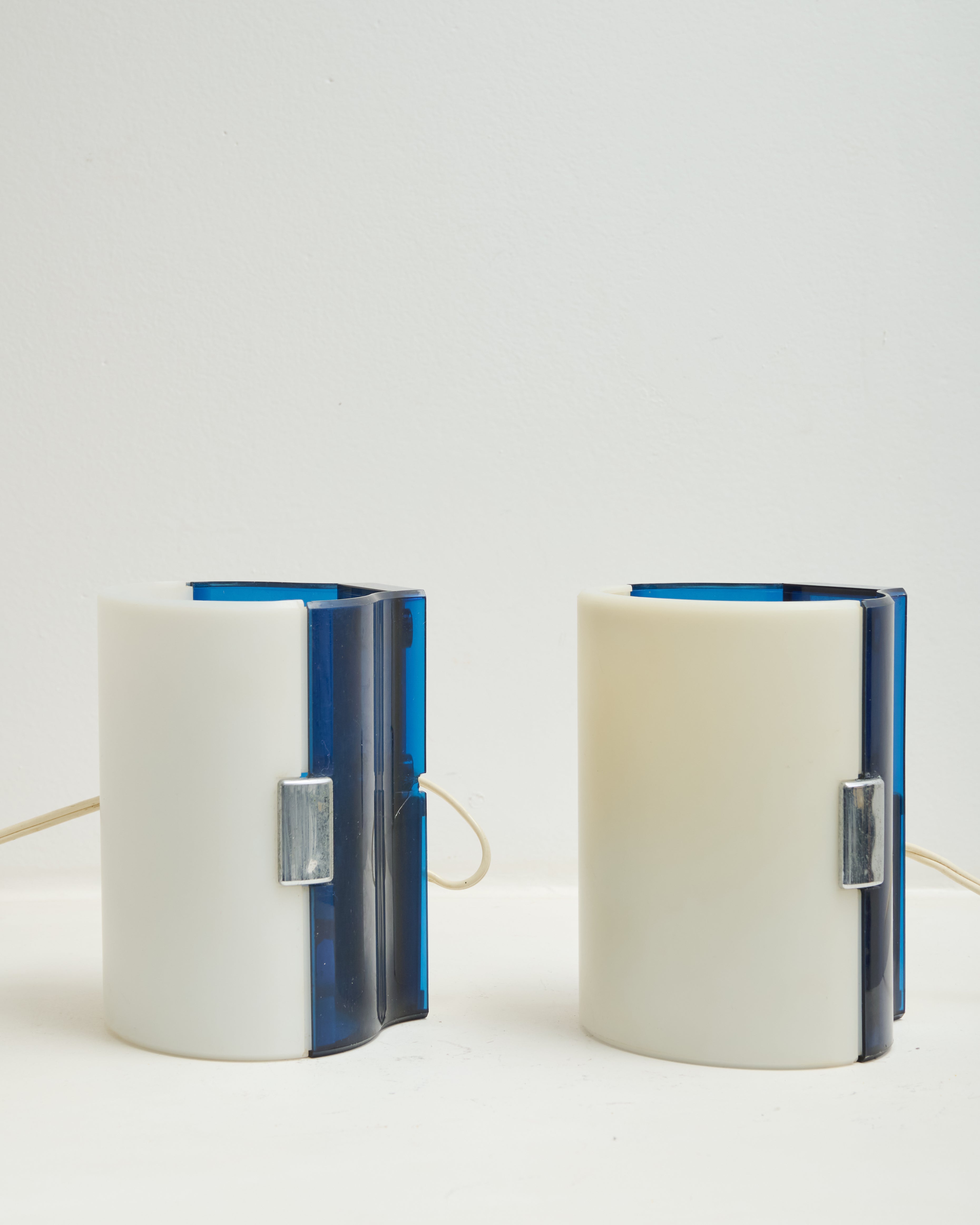 Pair of two-tone "134" wall lights, Allibert, 1970s