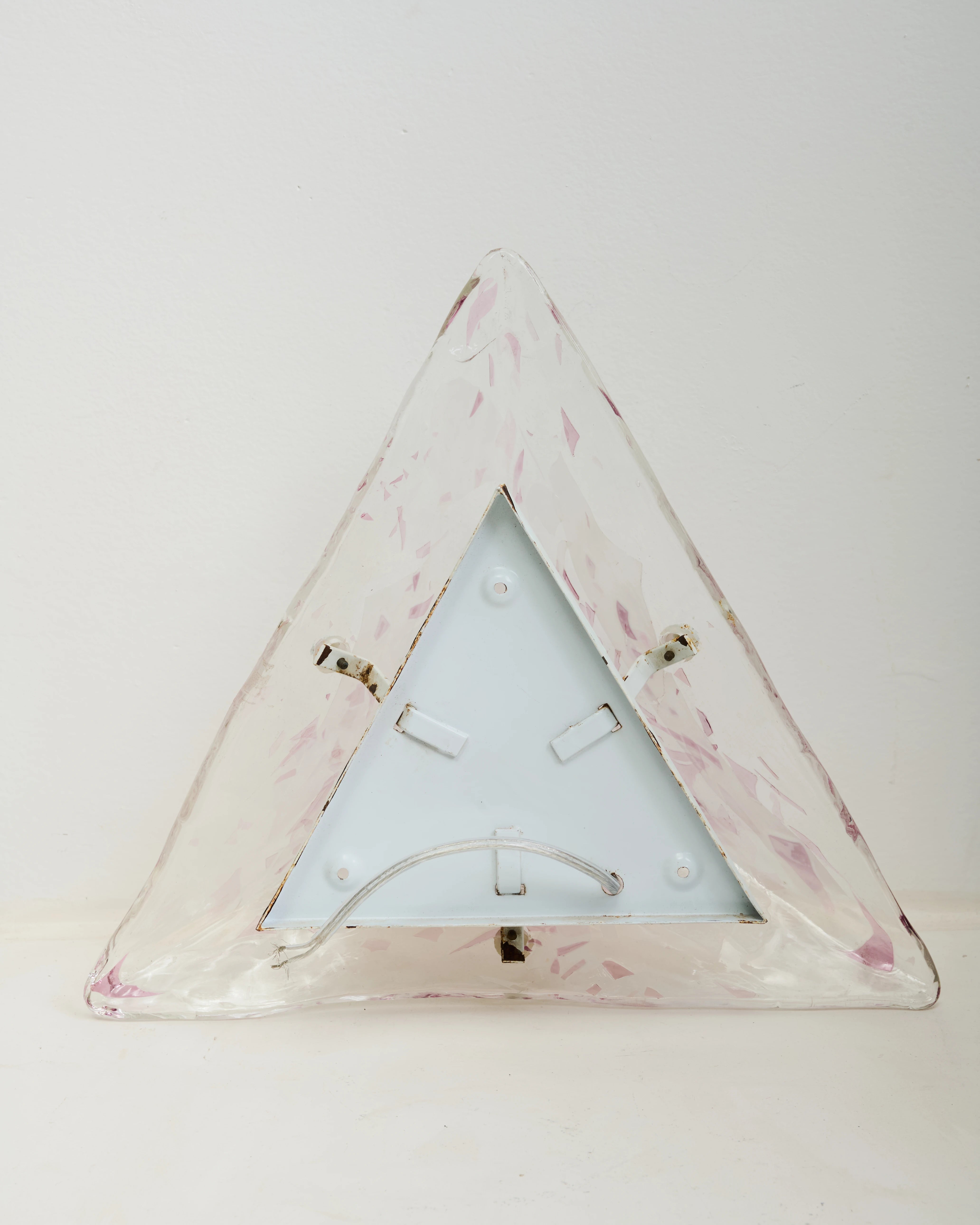 Applique murale pyramide en verre de Murano, Italie, 1970s