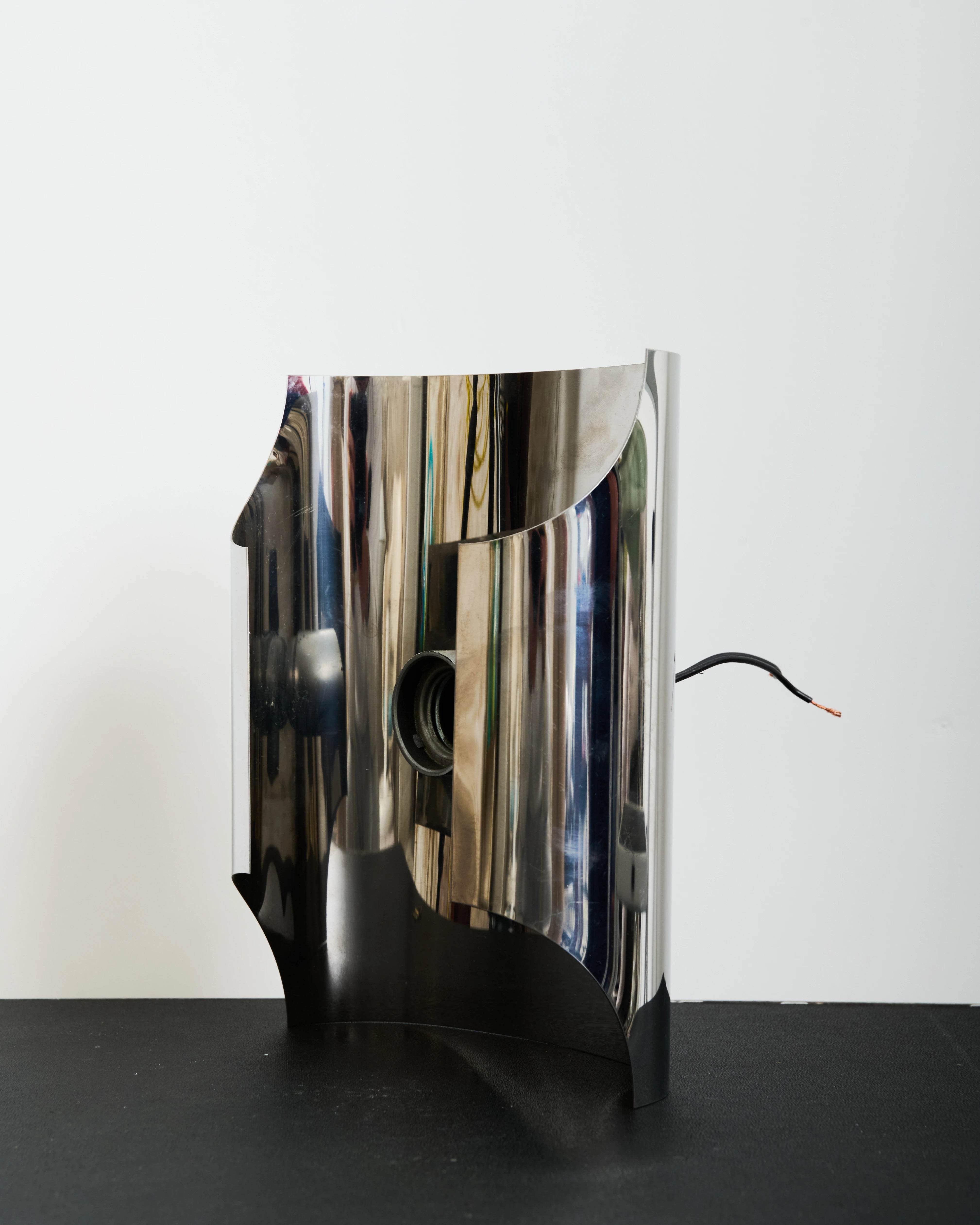 Semi-open chrome wall light, 1970s