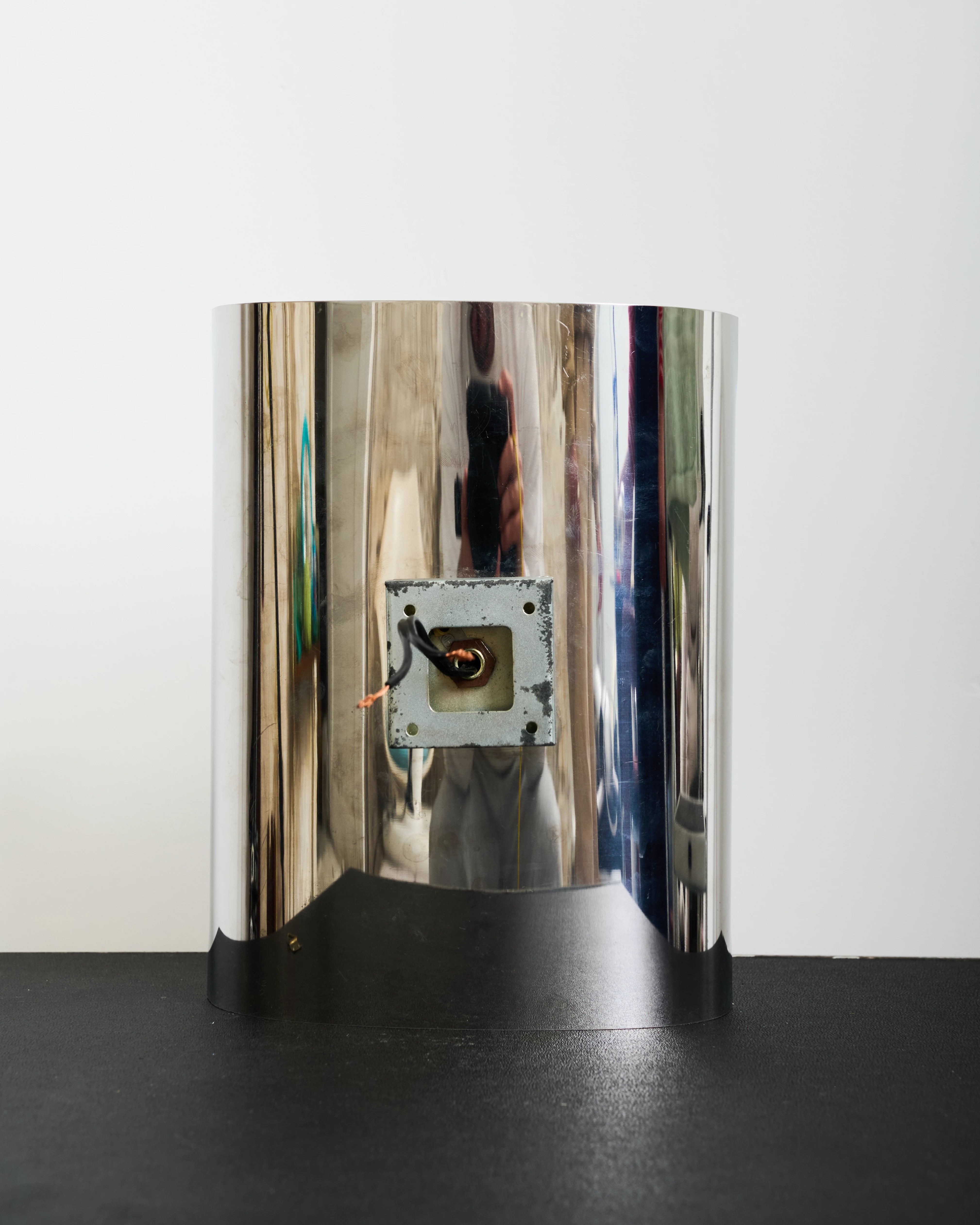 Semi-open chrome wall light, 1970s