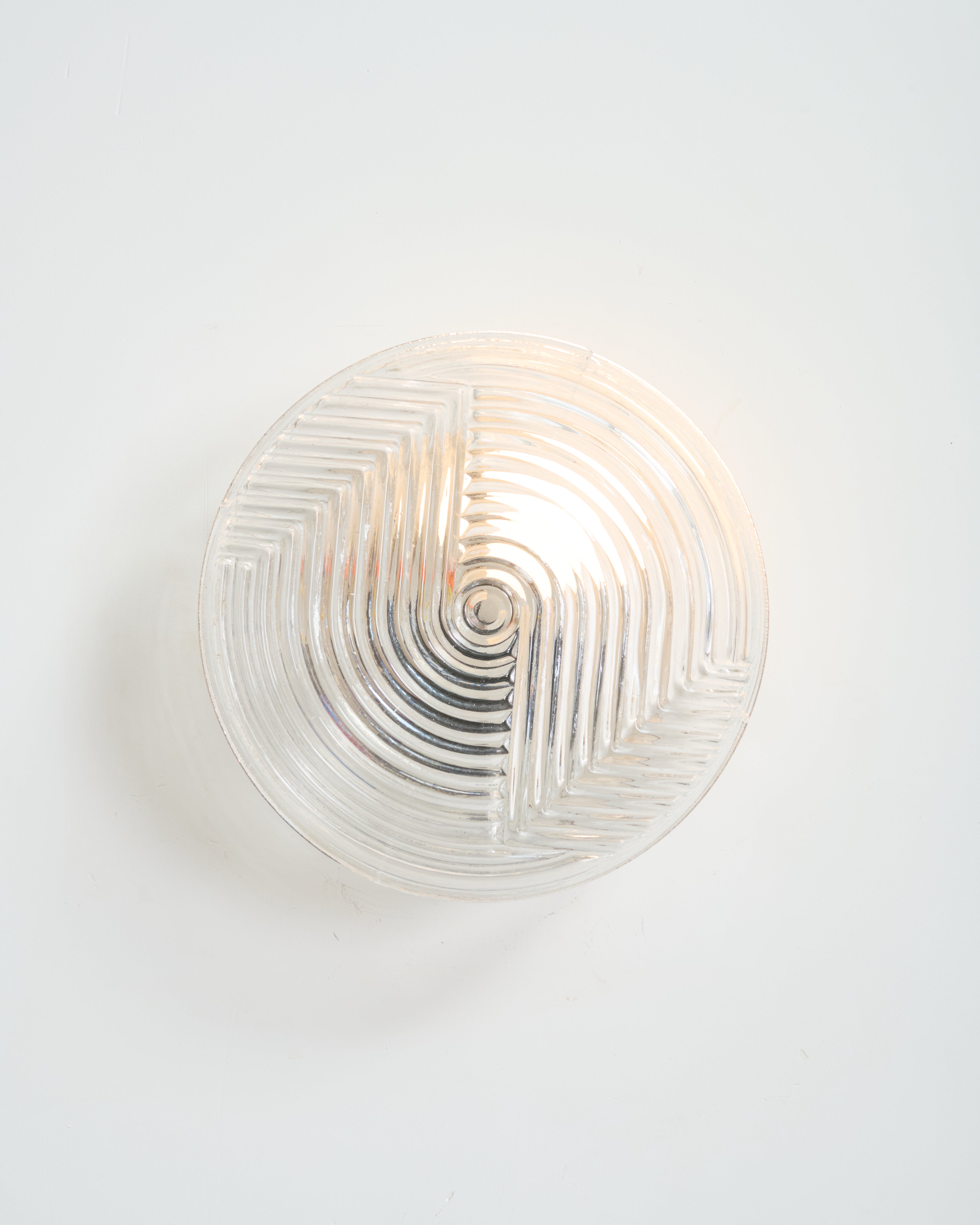 Pair of "Prism" wall sconces, pressed glass, 1960s