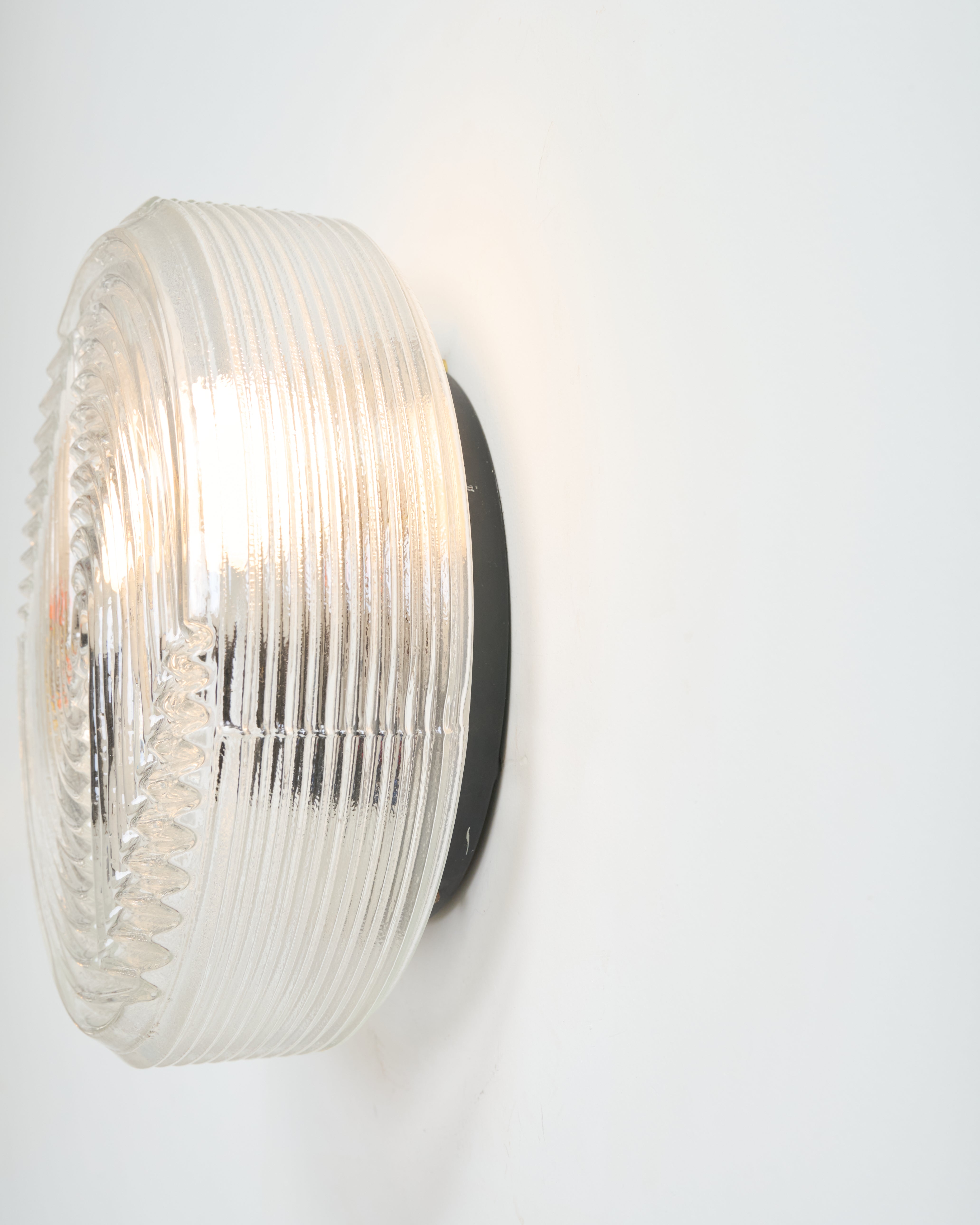 Pair of "Prism" wall sconces, pressed glass, 1960s