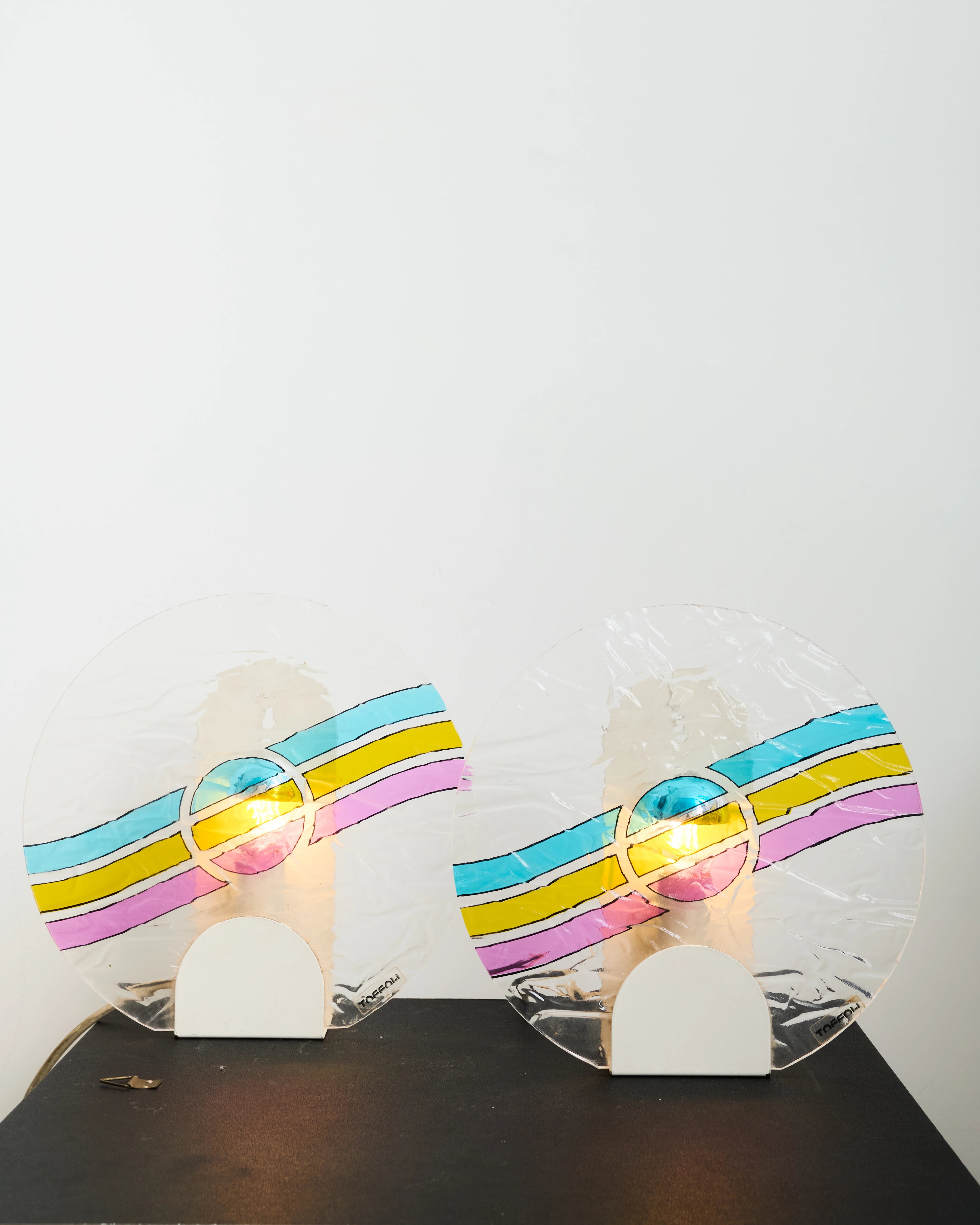 Paire d'appliques série "Disco", Toffoli, Italie, 1980s