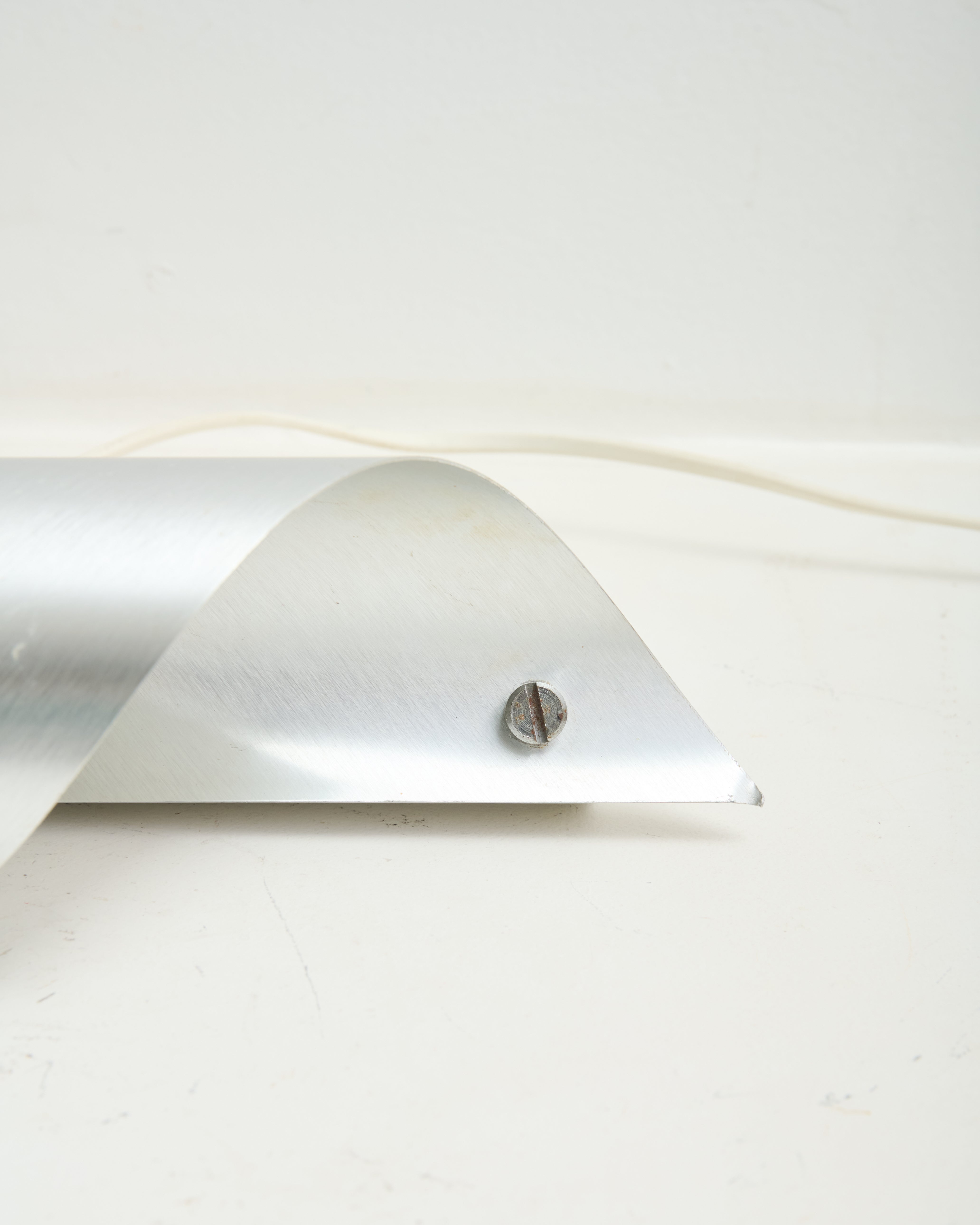 Applique cylindrique Space age, aluminium brossé, 1970-1980