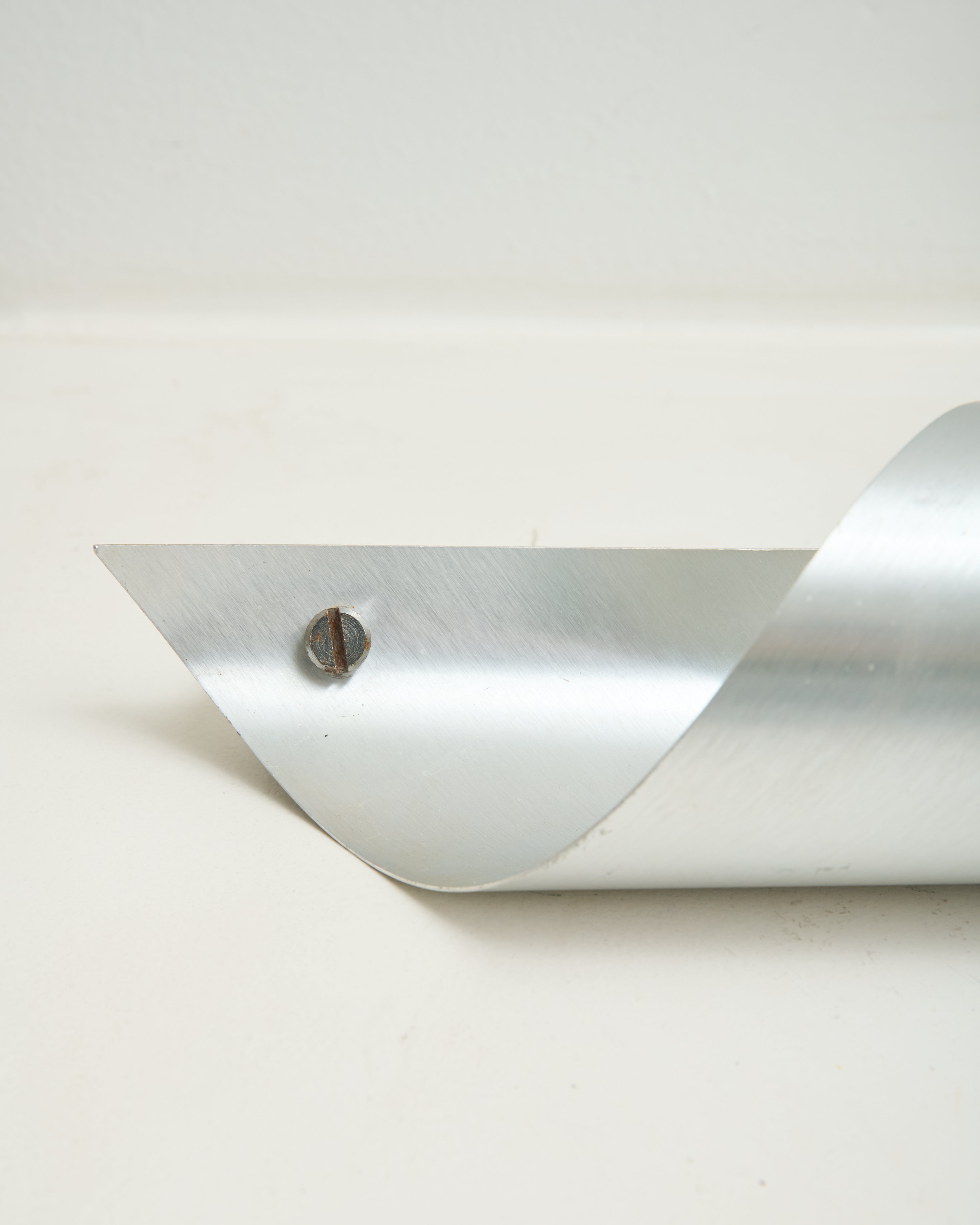 Applique cylindrique Space age, aluminium brossé, 1970-1980