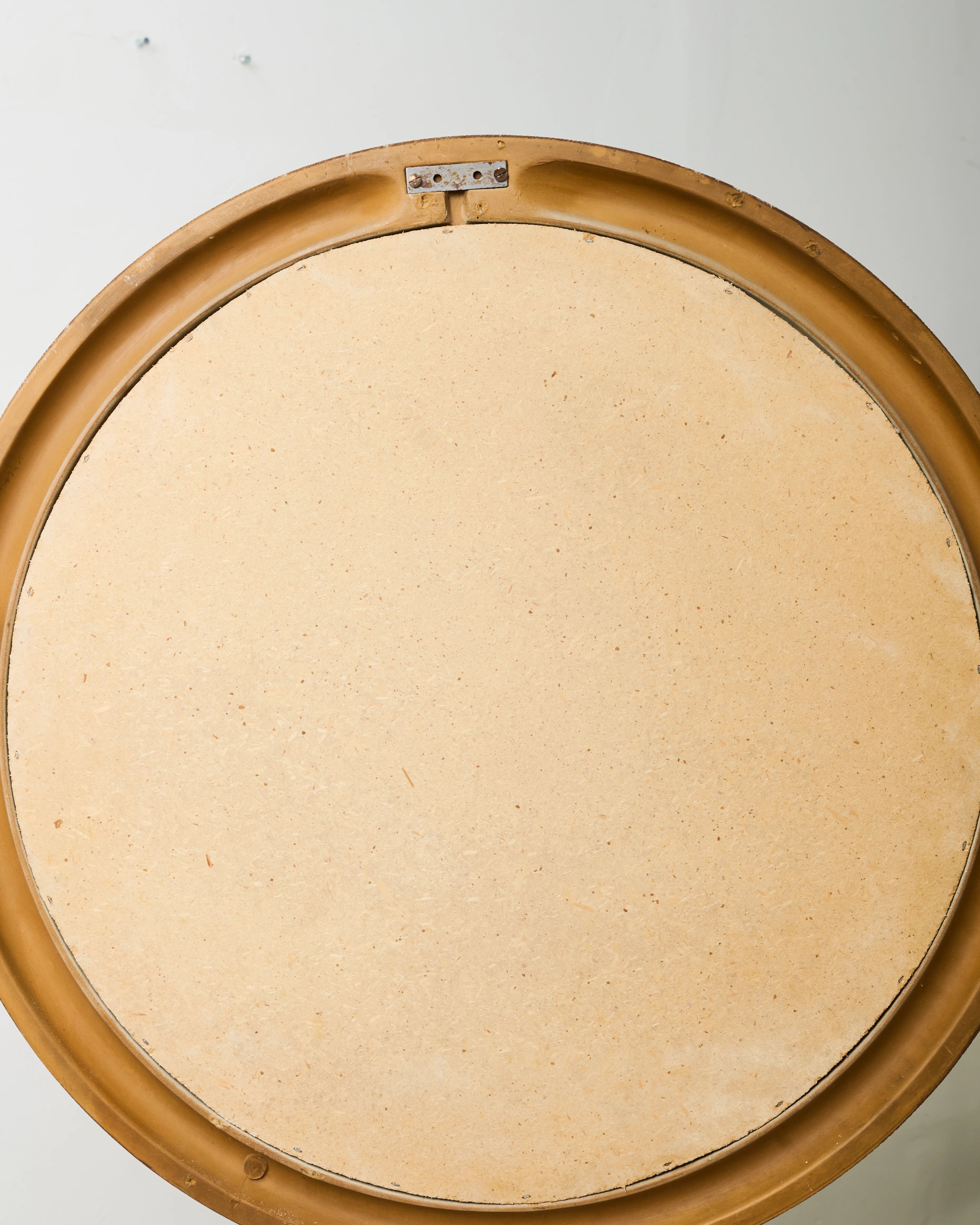 Space Age round lacquered wood mirror, Italy, 1970-1980