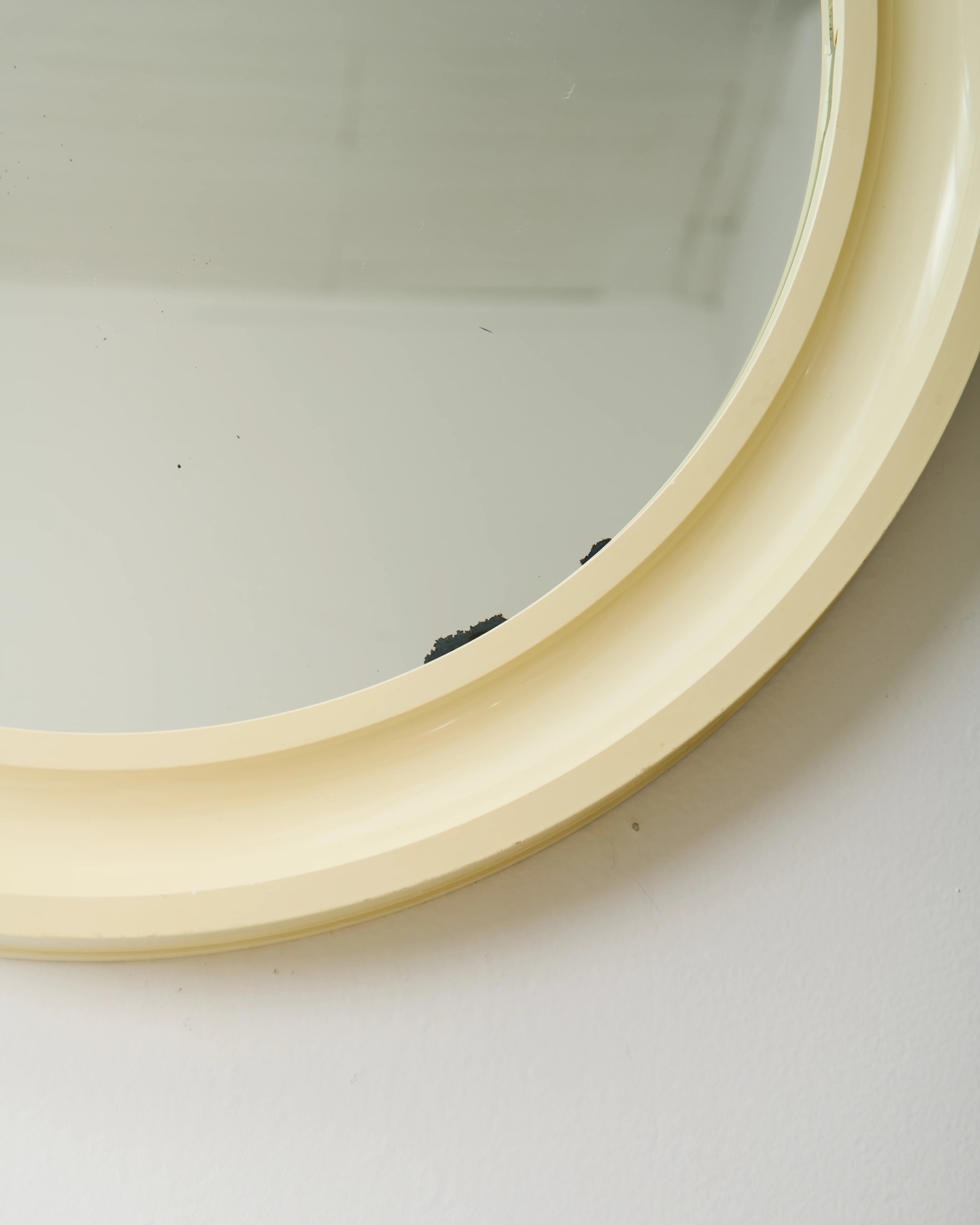 Miroir rond crème, dlg Carrara & Matta, Italie, 1970-1980s