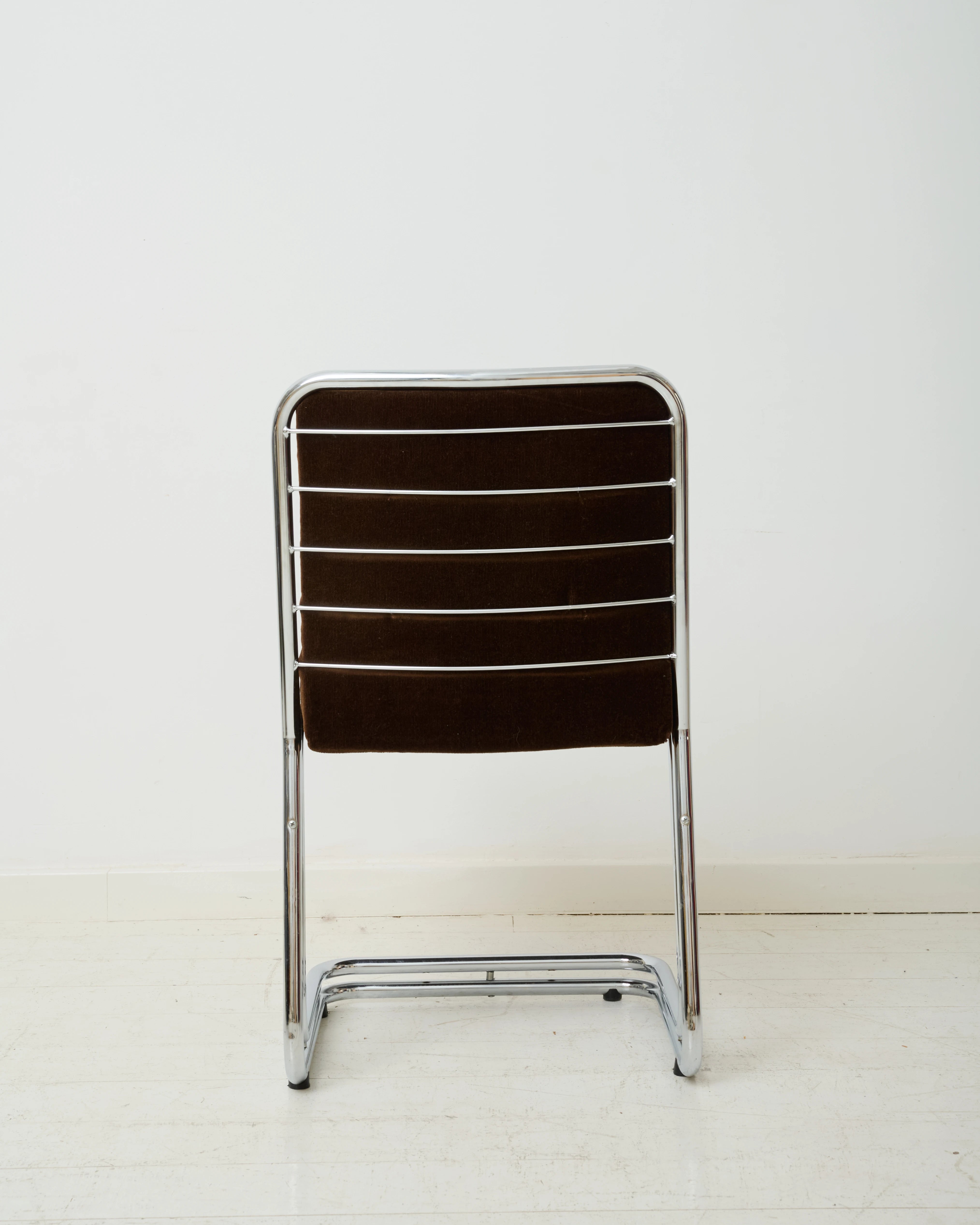 Paire de chaises en chrome et velours (1 sur 3), dlg Rinaldi, 1970s