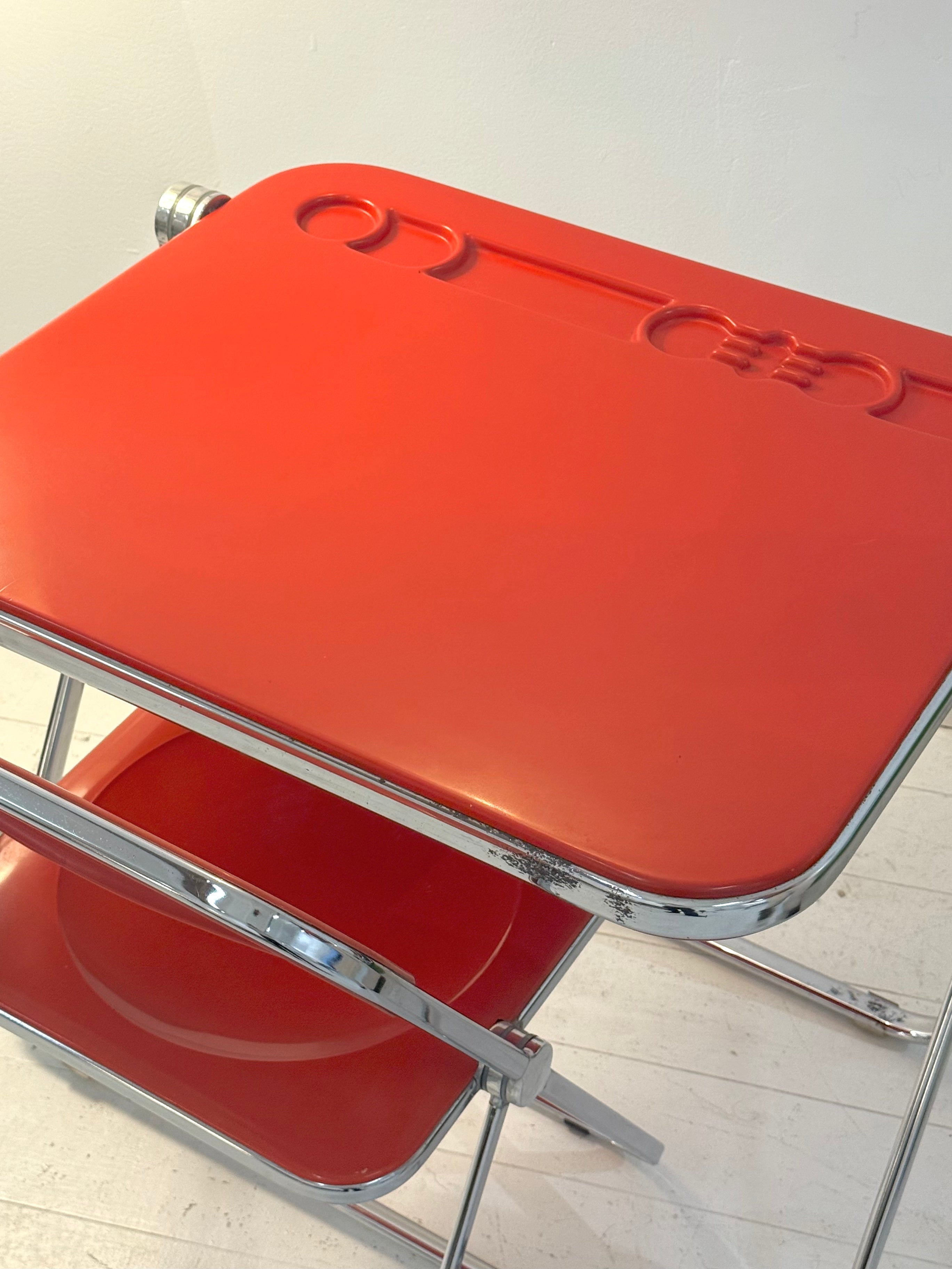 Bureau "Platone" et chaise "Plia", Anonima Castelli, Giancarlo Piretti, 1970s