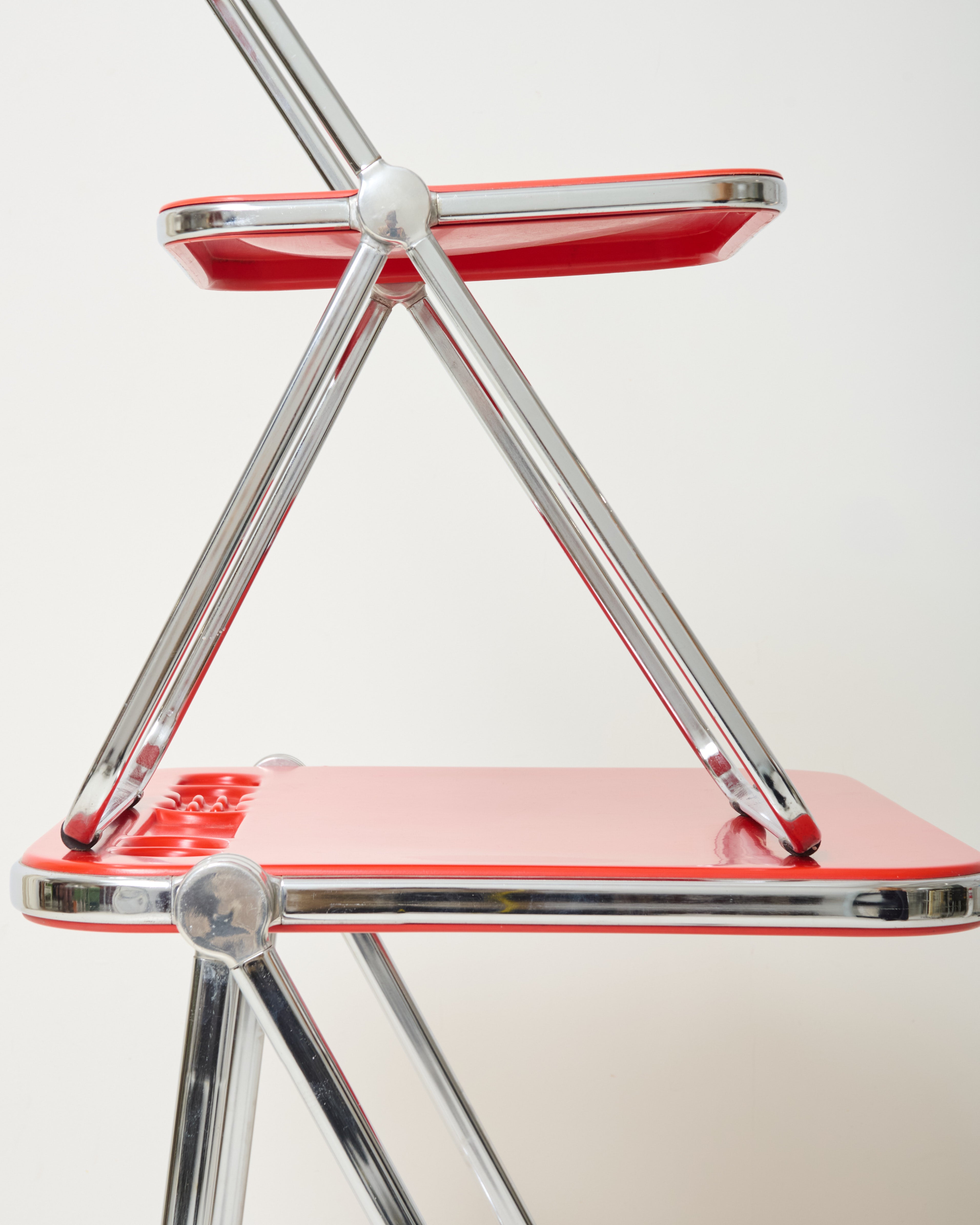 Bureau "Platone" et chaise "Plia", Anonima Castelli, Giancarlo Piretti, 1970s