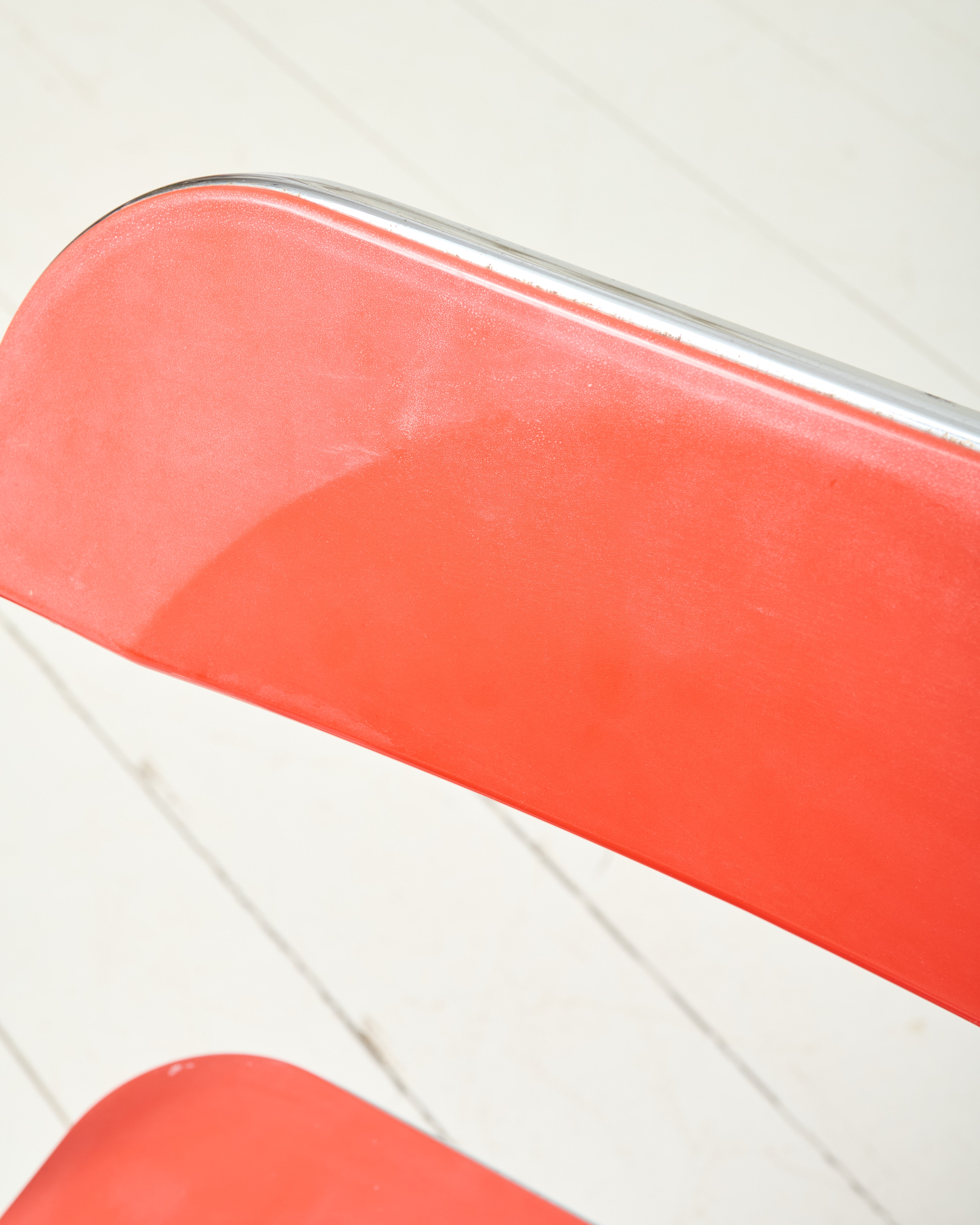 Bureau "Platone" et chaise "Plia", Anonima Castelli, Giancarlo Piretti, 1970s