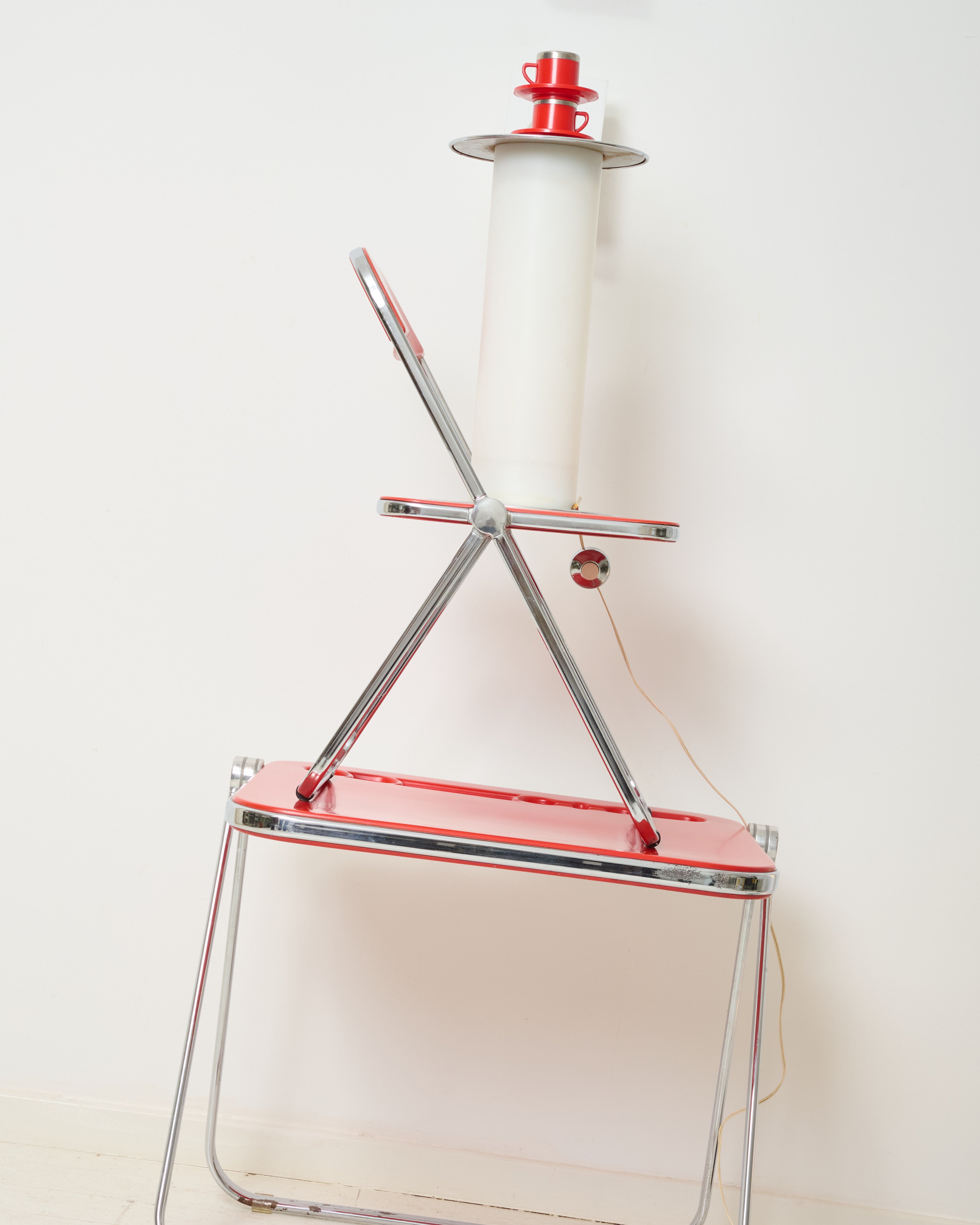 Bureau "Platone" et chaise "Plia", Anonima Castelli, Giancarlo Piretti, 1970s