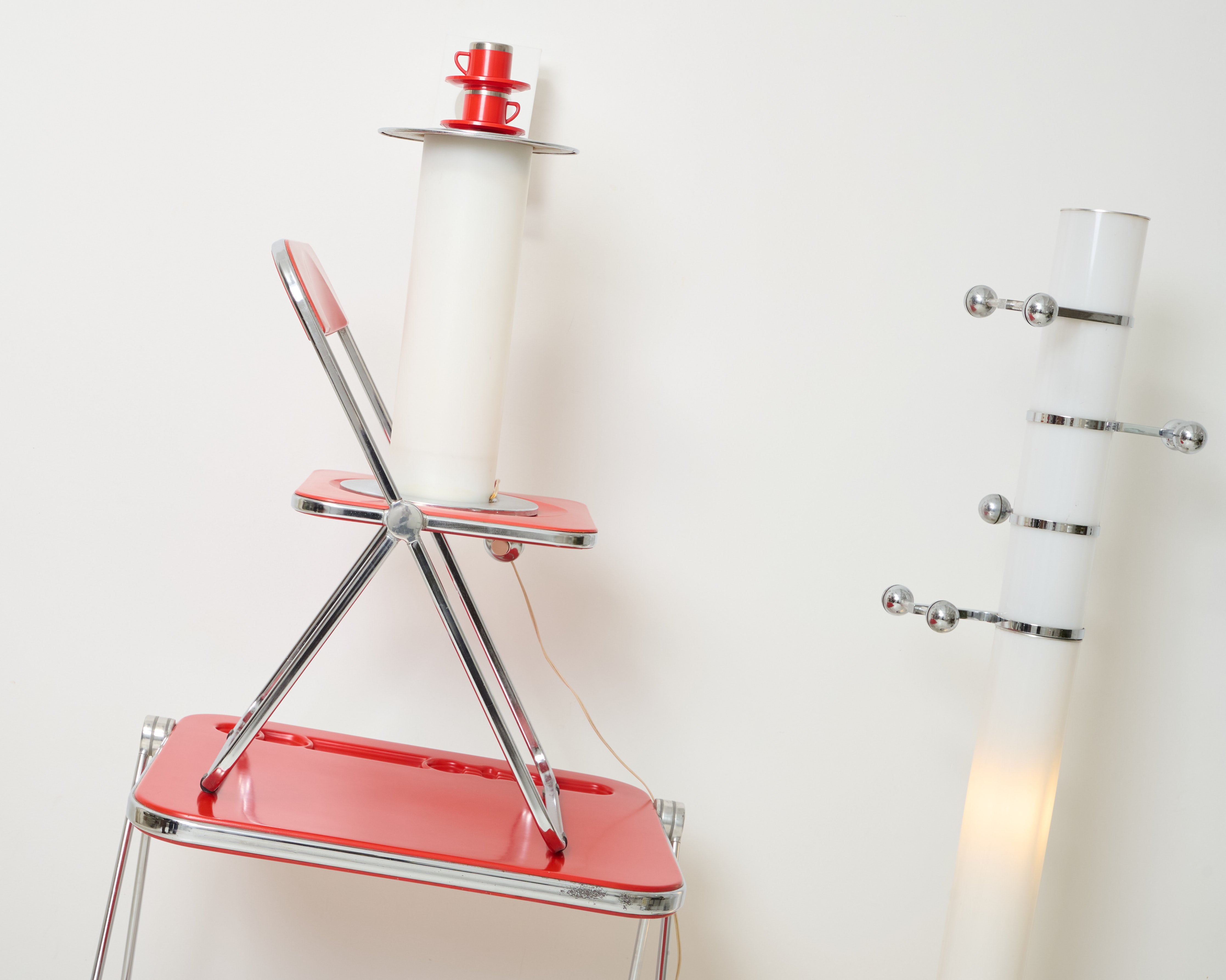 Bureau "Platone" et chaise "Plia", Anonima Castelli, Giancarlo Piretti, 1970s