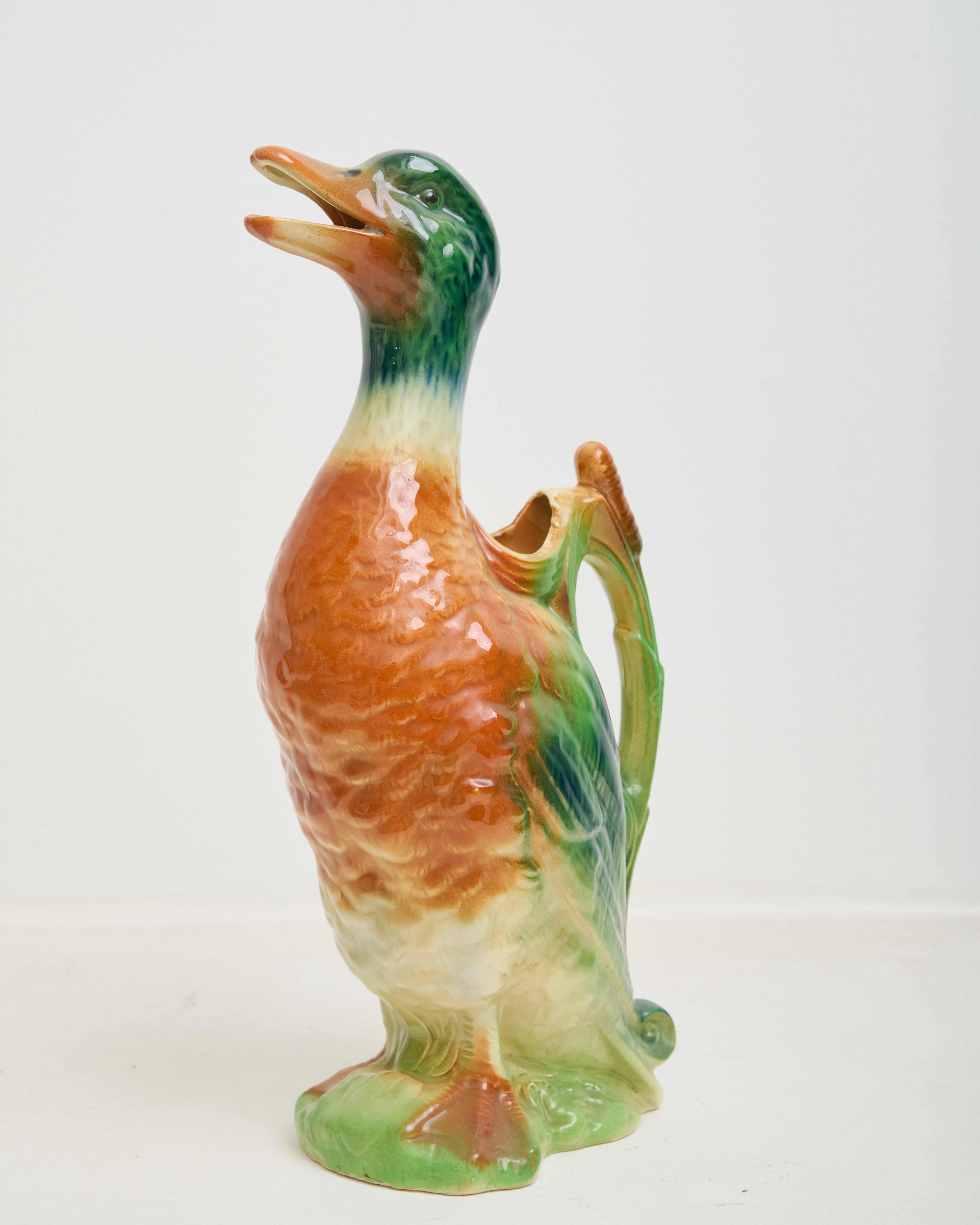 Duck-shaped pitcher in Saint Clément earthenware, 1970s