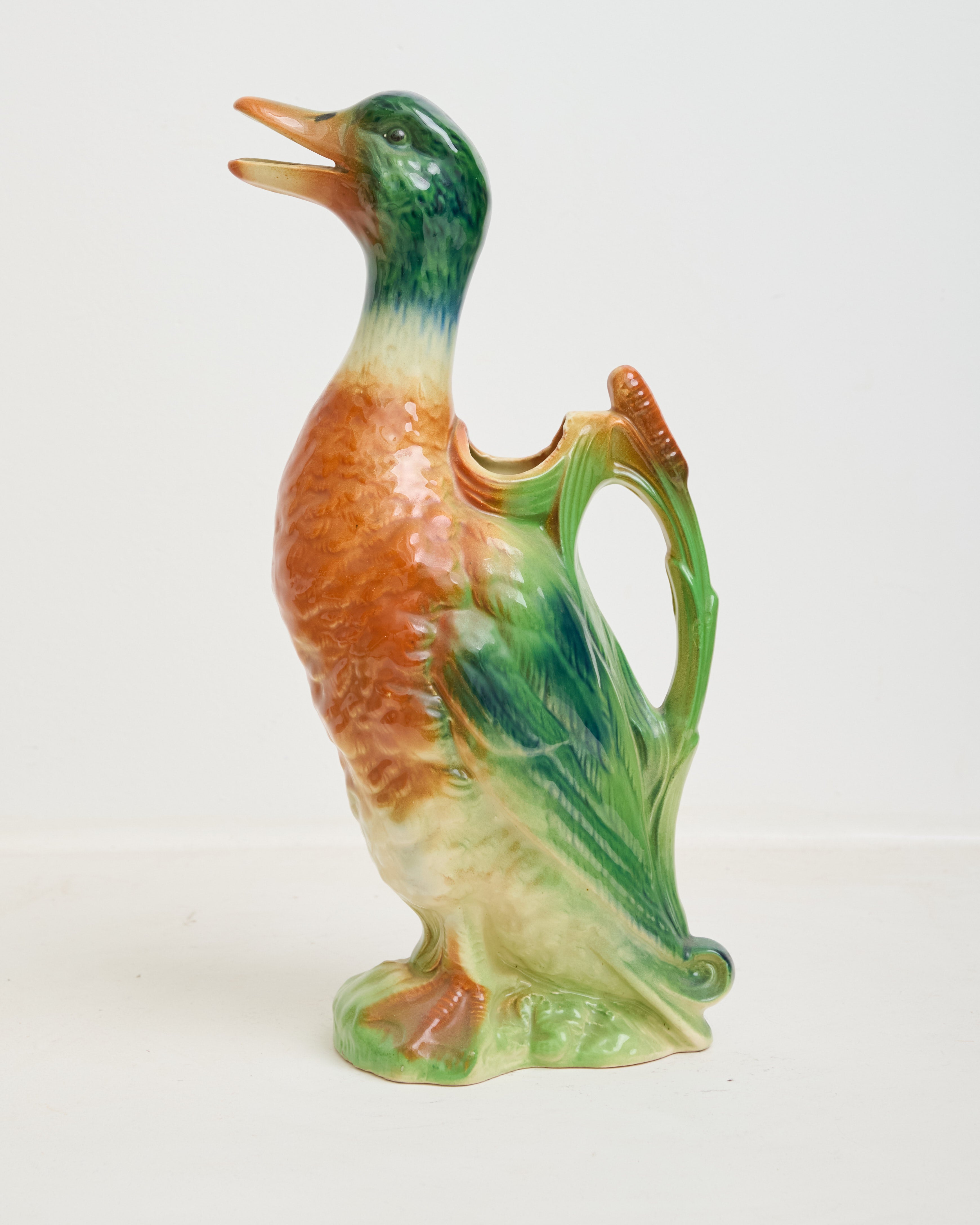 Duck-shaped pitcher in Saint Clément earthenware, 1970s