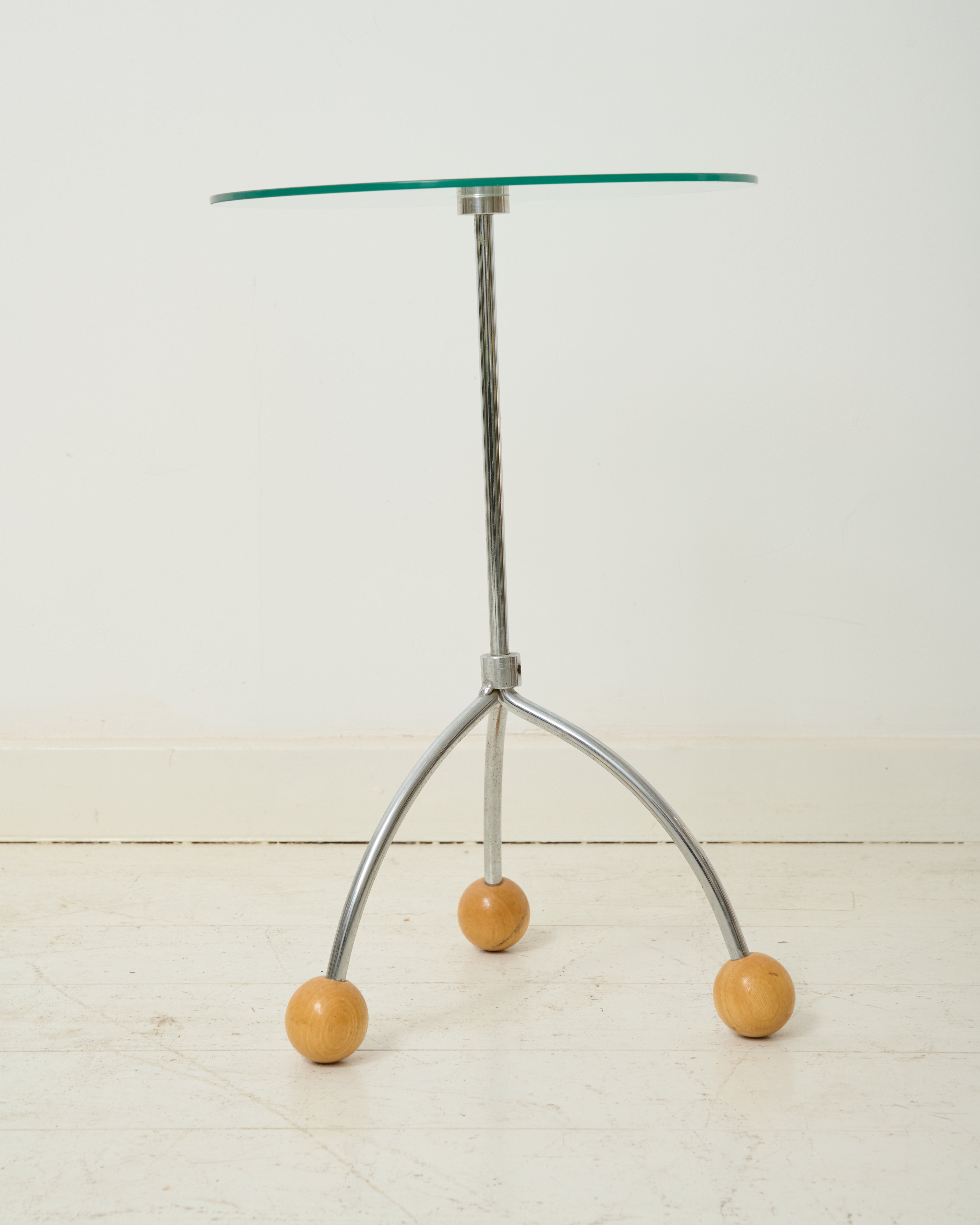 Guéridon en verre, style Memphis, 1980-1990