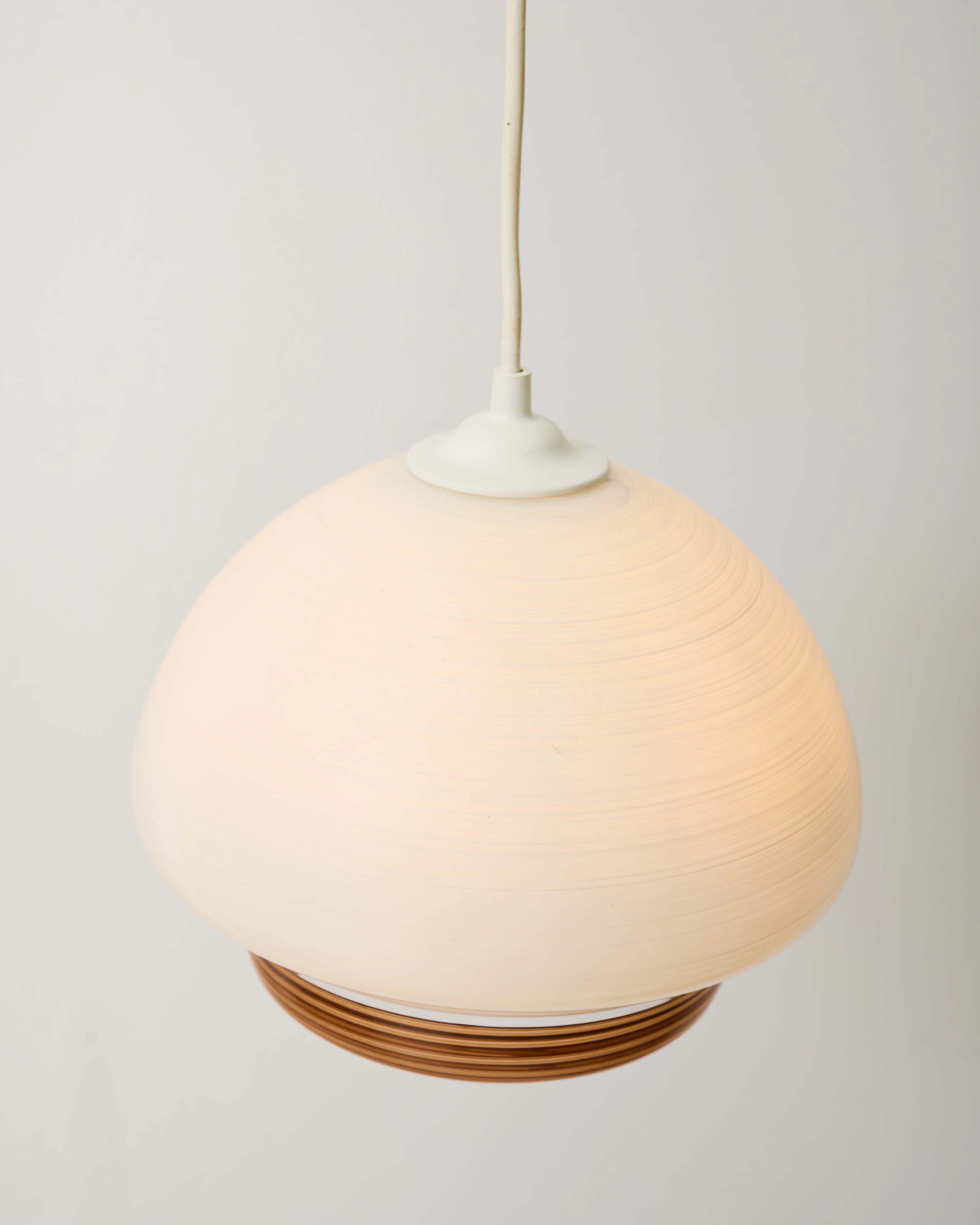 Pair of glass pendant lights, Scandinavian style, 1970s