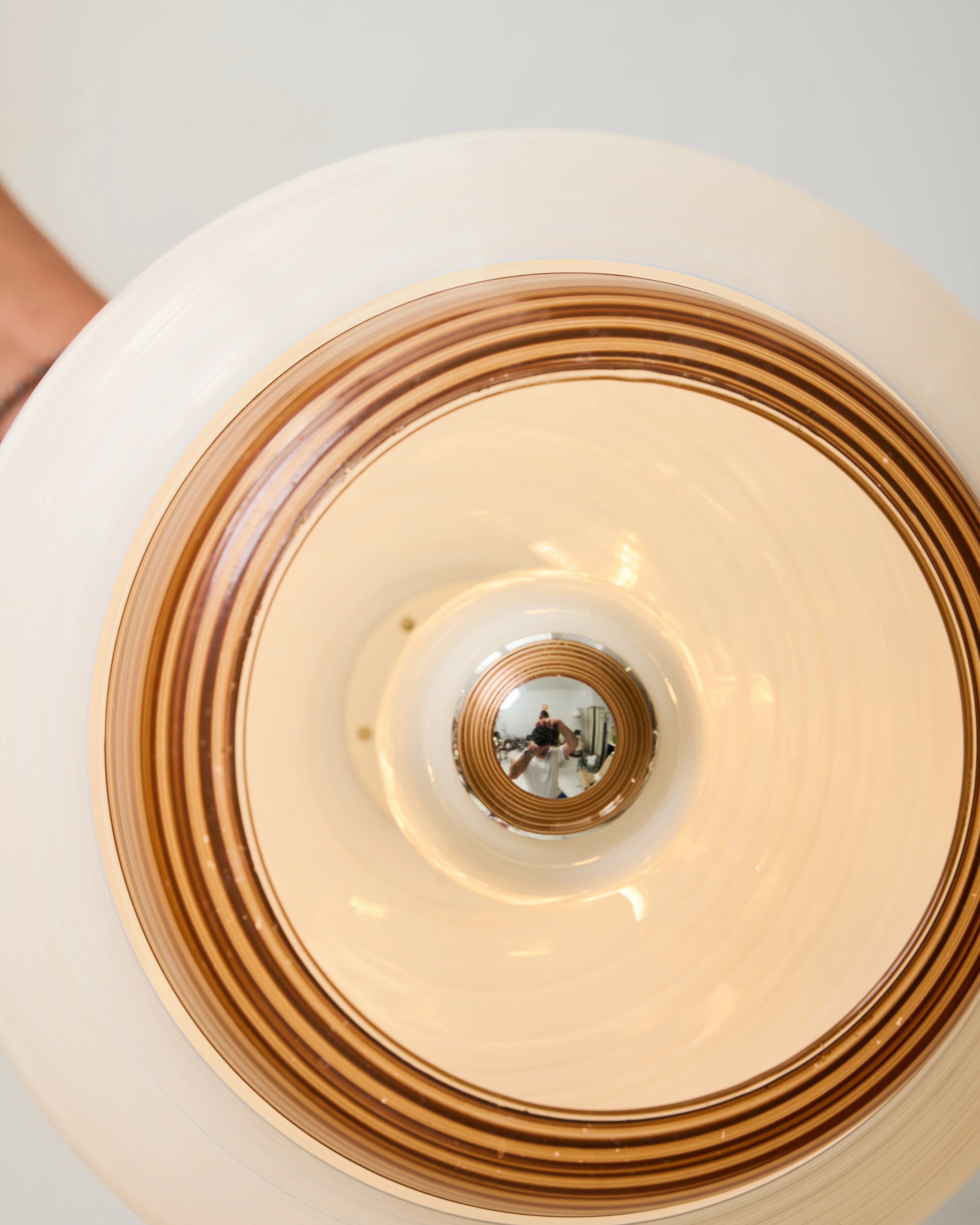 Pair of glass pendant lights, Scandinavian style, 1970s