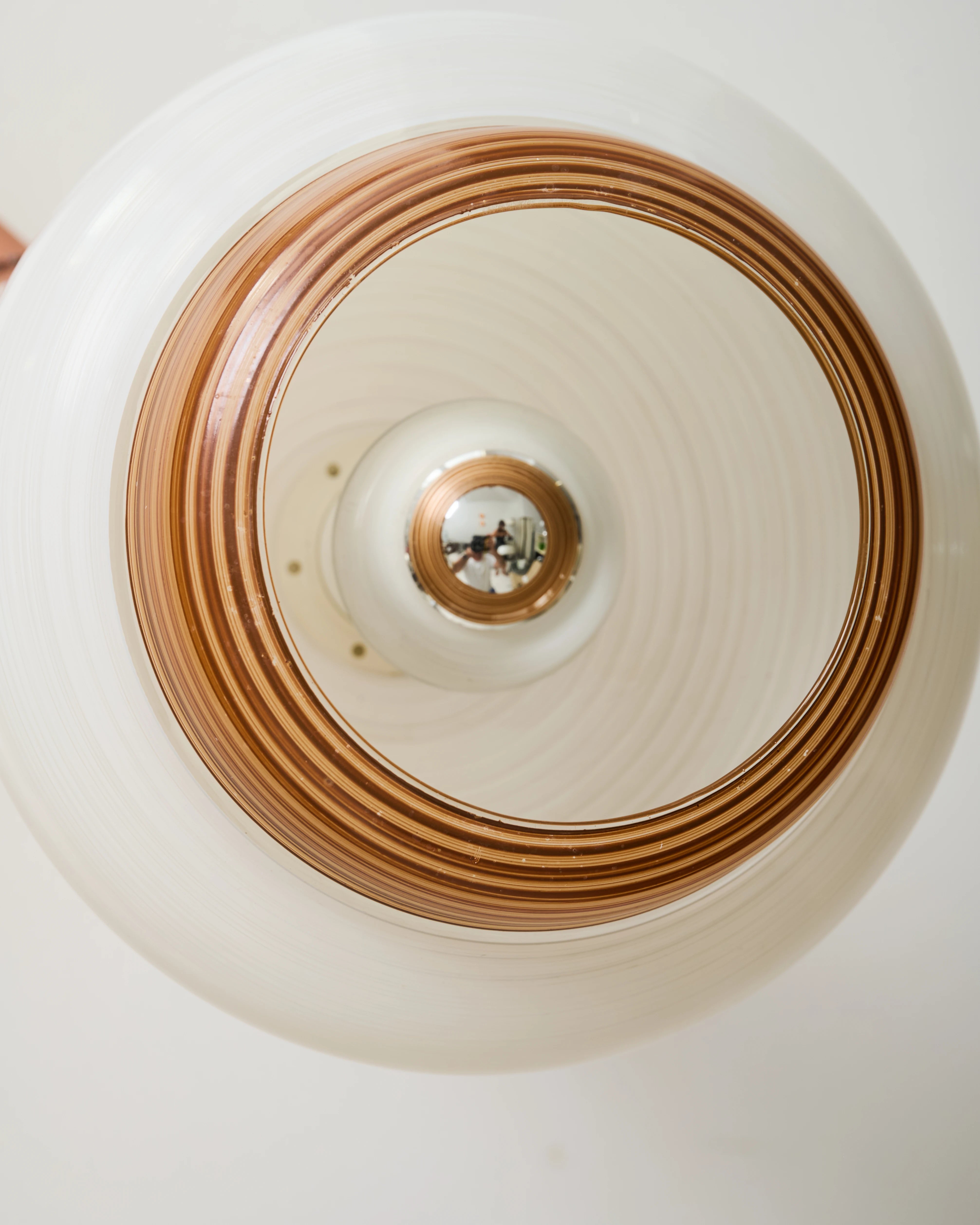 Pair of glass pendant lights, Scandinavian style, 1970s