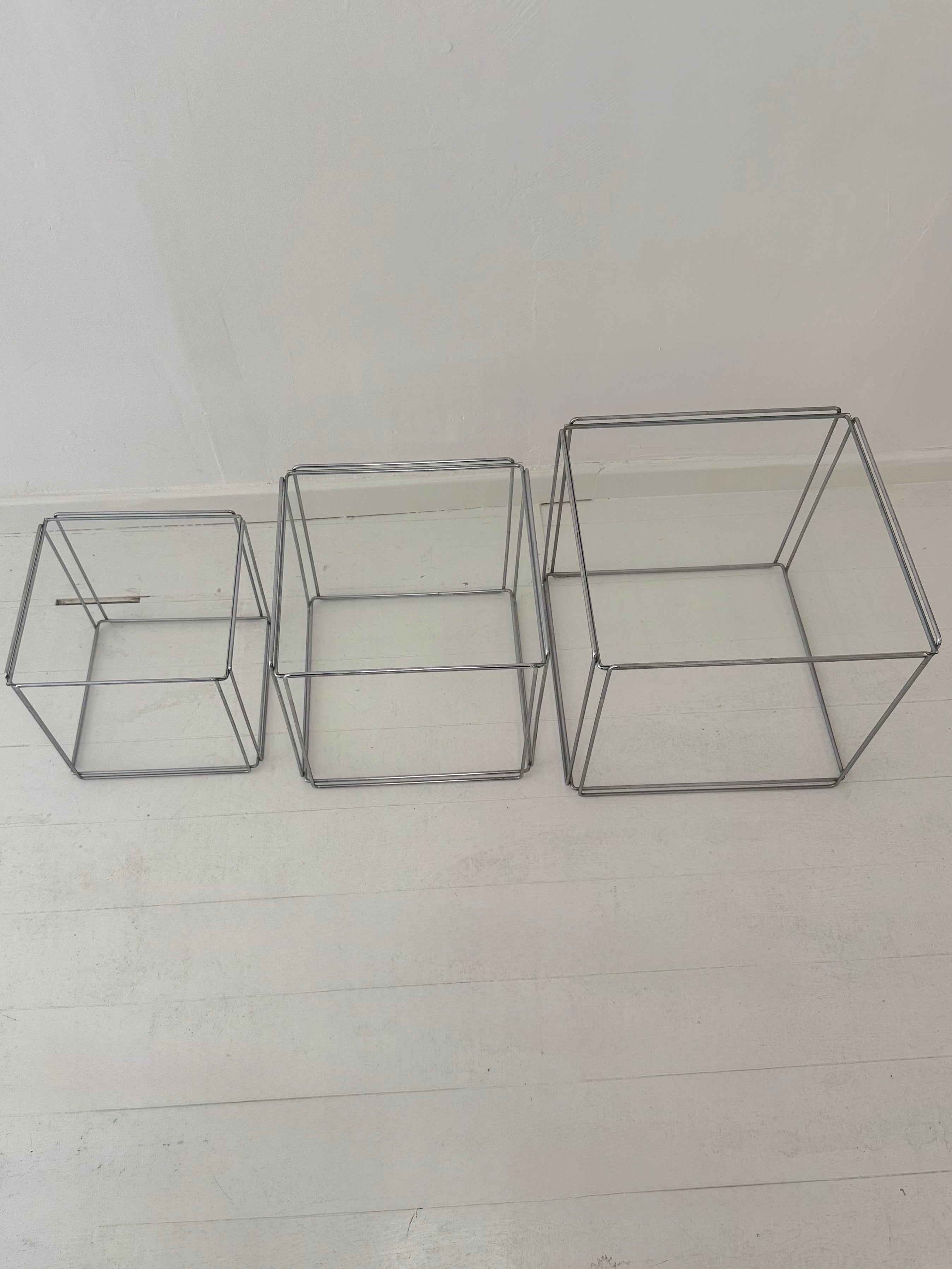 Table gigognes "Isocèle", Max Sauze, 1970s