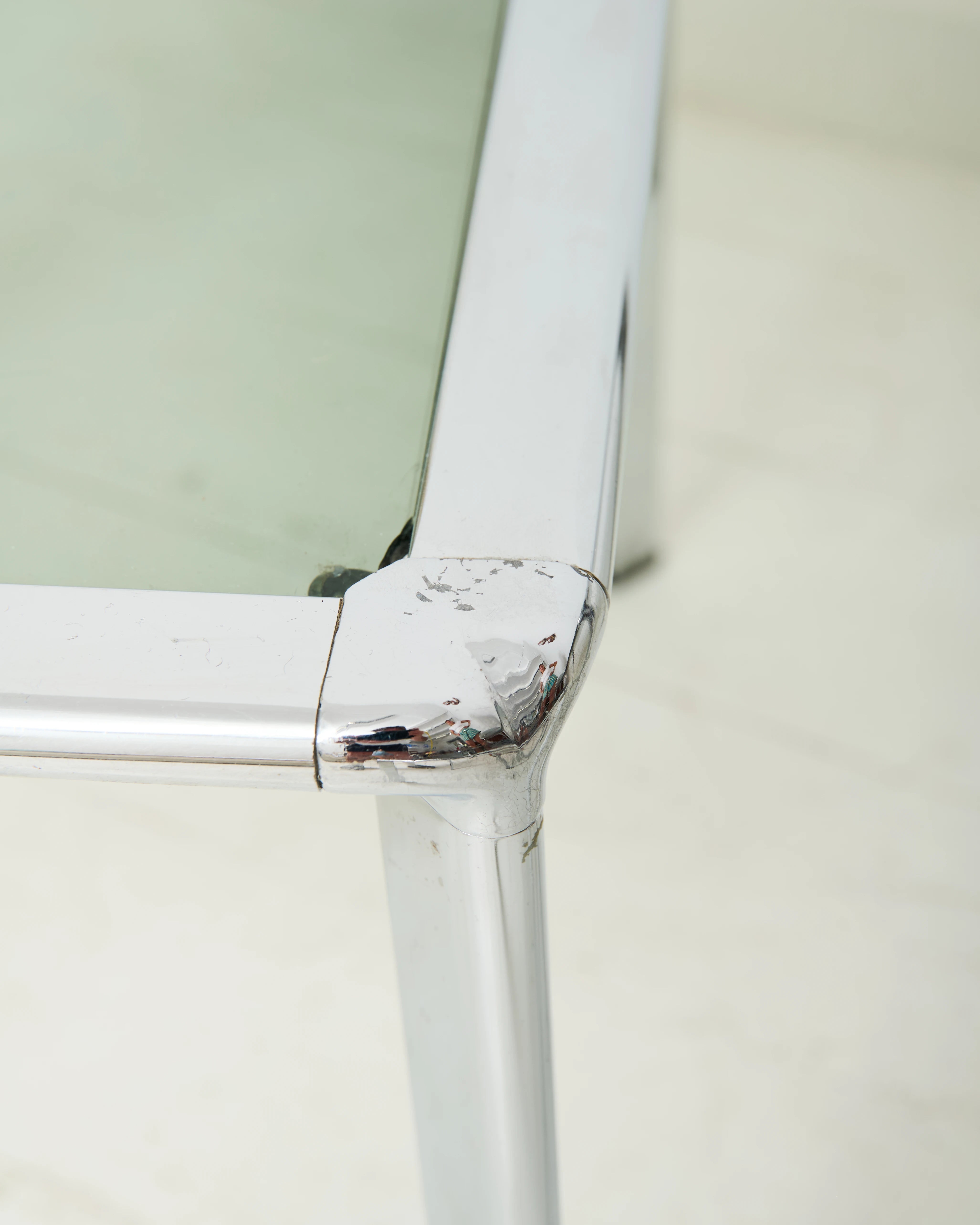 Tables gigognes en chrome et verre fumé, Italie, 1970s