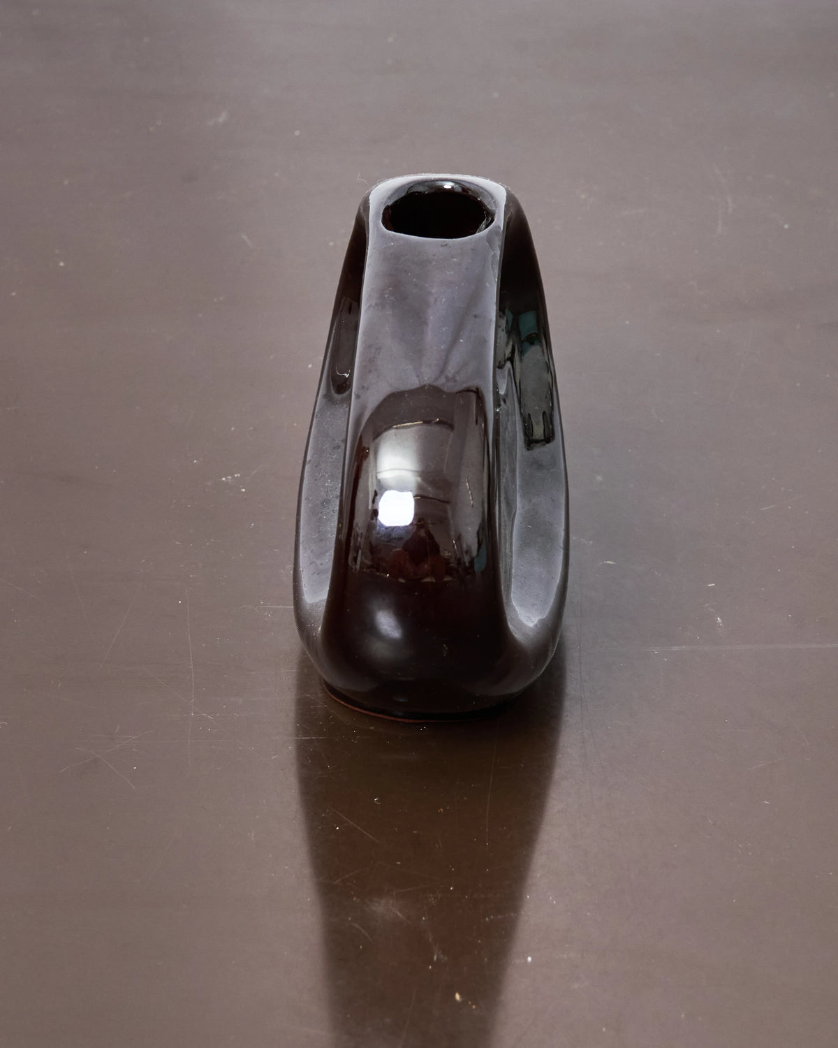 Vase ajouré marron, Toyo Japan, 1970-1980