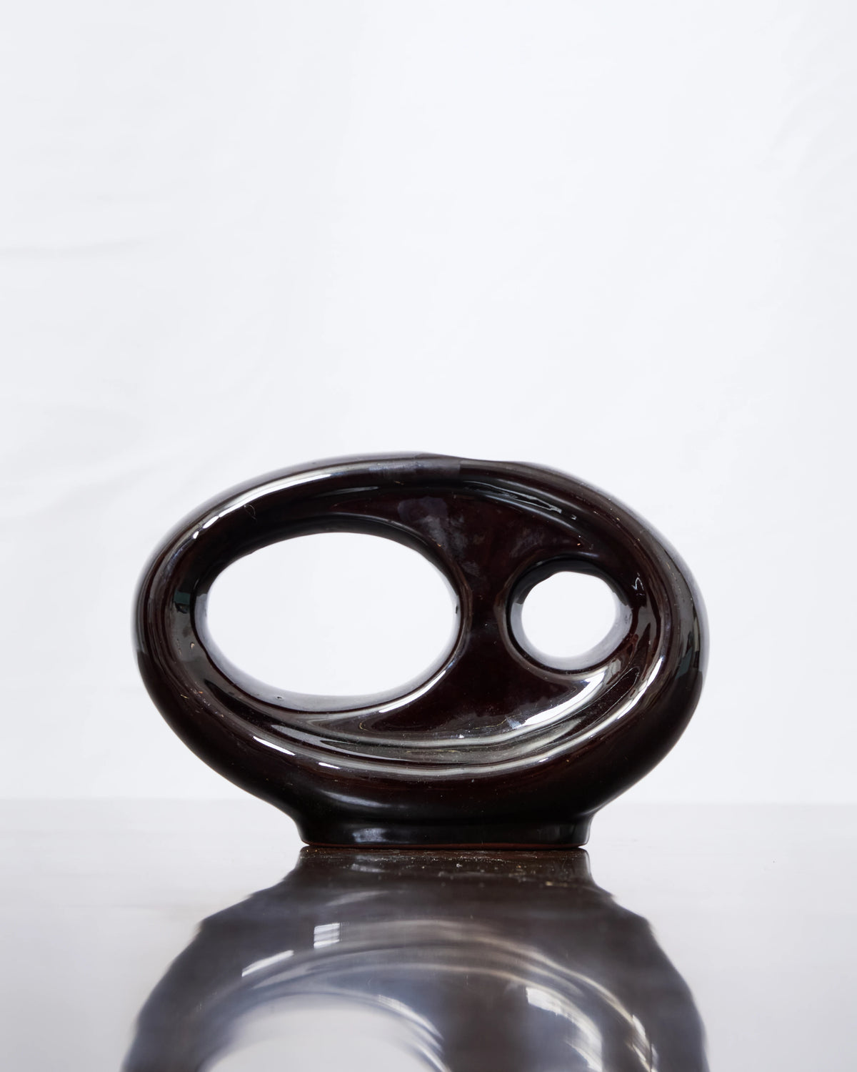 Vase ajouré marron, Toyo Japan, 1970-1980