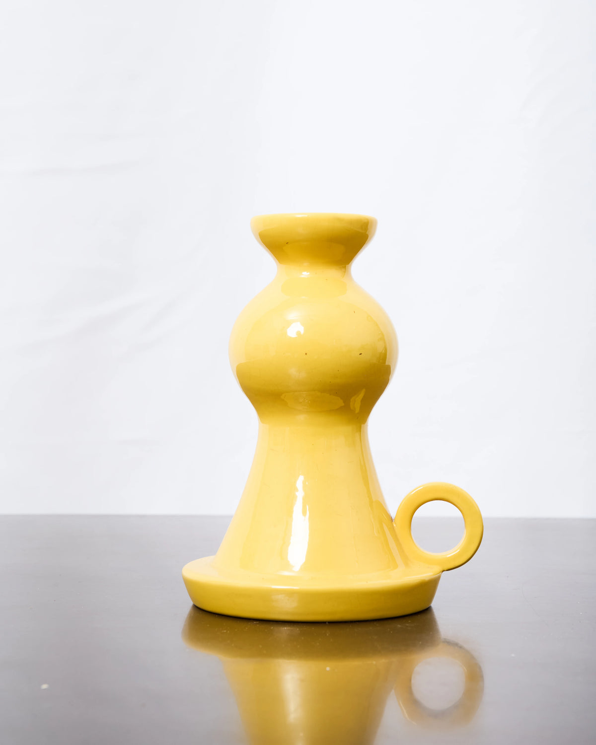 Vase en céramique jaune "Il Picchio", Enzo Bioli, 1970s