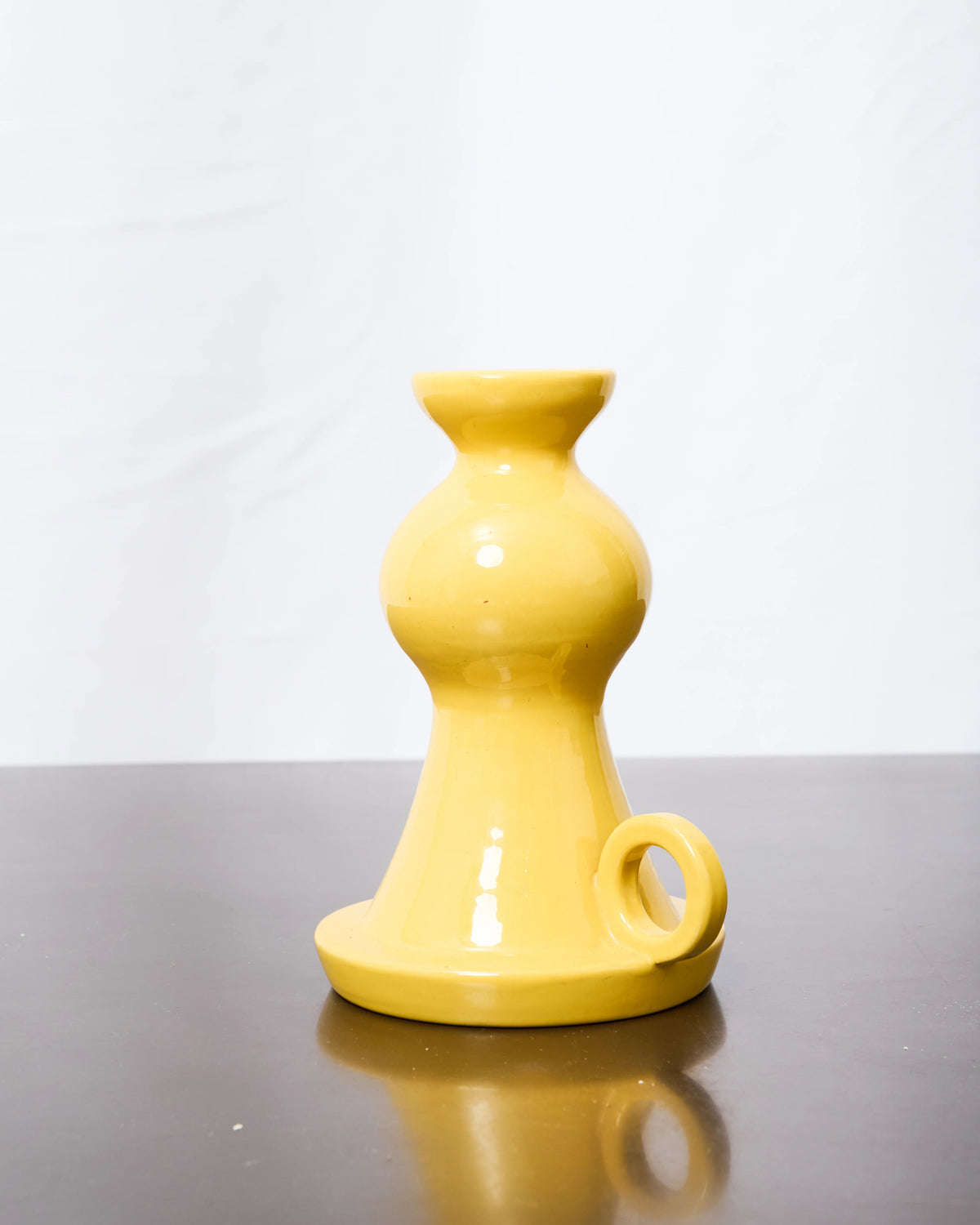 Vase en céramique jaune "Il Picchio", Enzo Bioli, 1970s