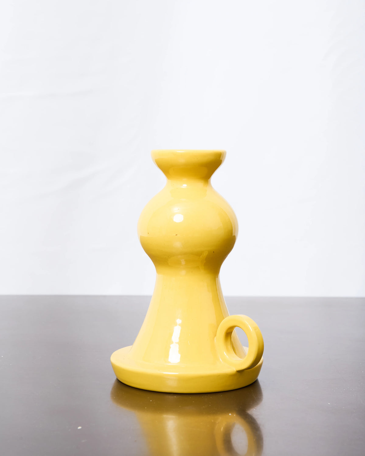 Vase en céramique jaune "Il Picchio", Enzo Bioli, 1970s