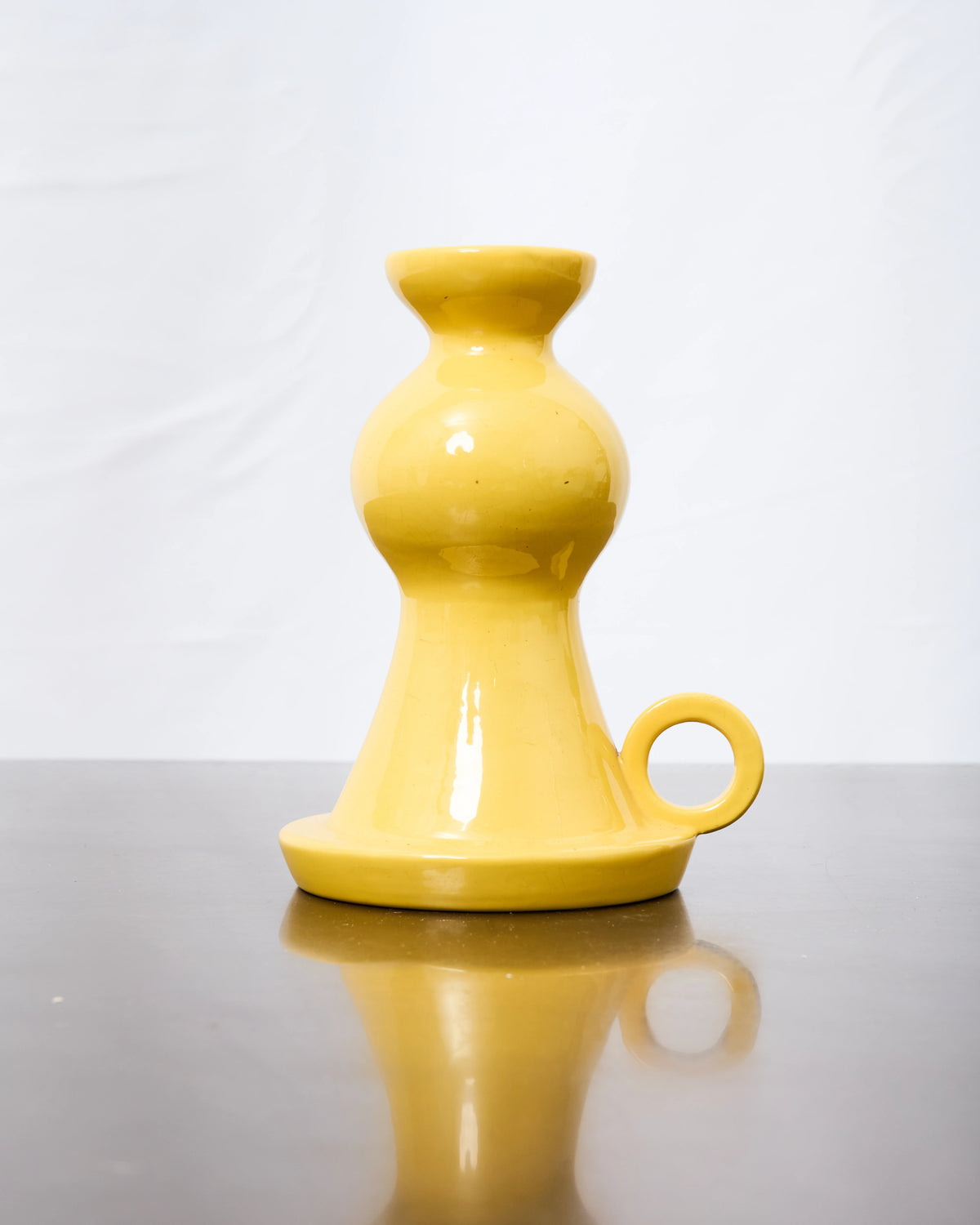 Vase en céramique jaune "Il Picchio", Enzo Bioli, 1970s