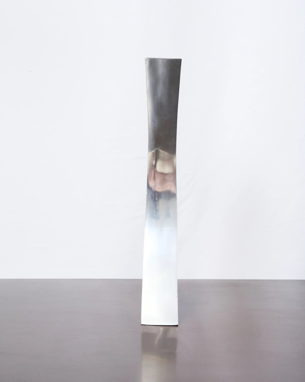 "Wave" tall vase in cast aluminum #1, Italy, 1970s-1980s