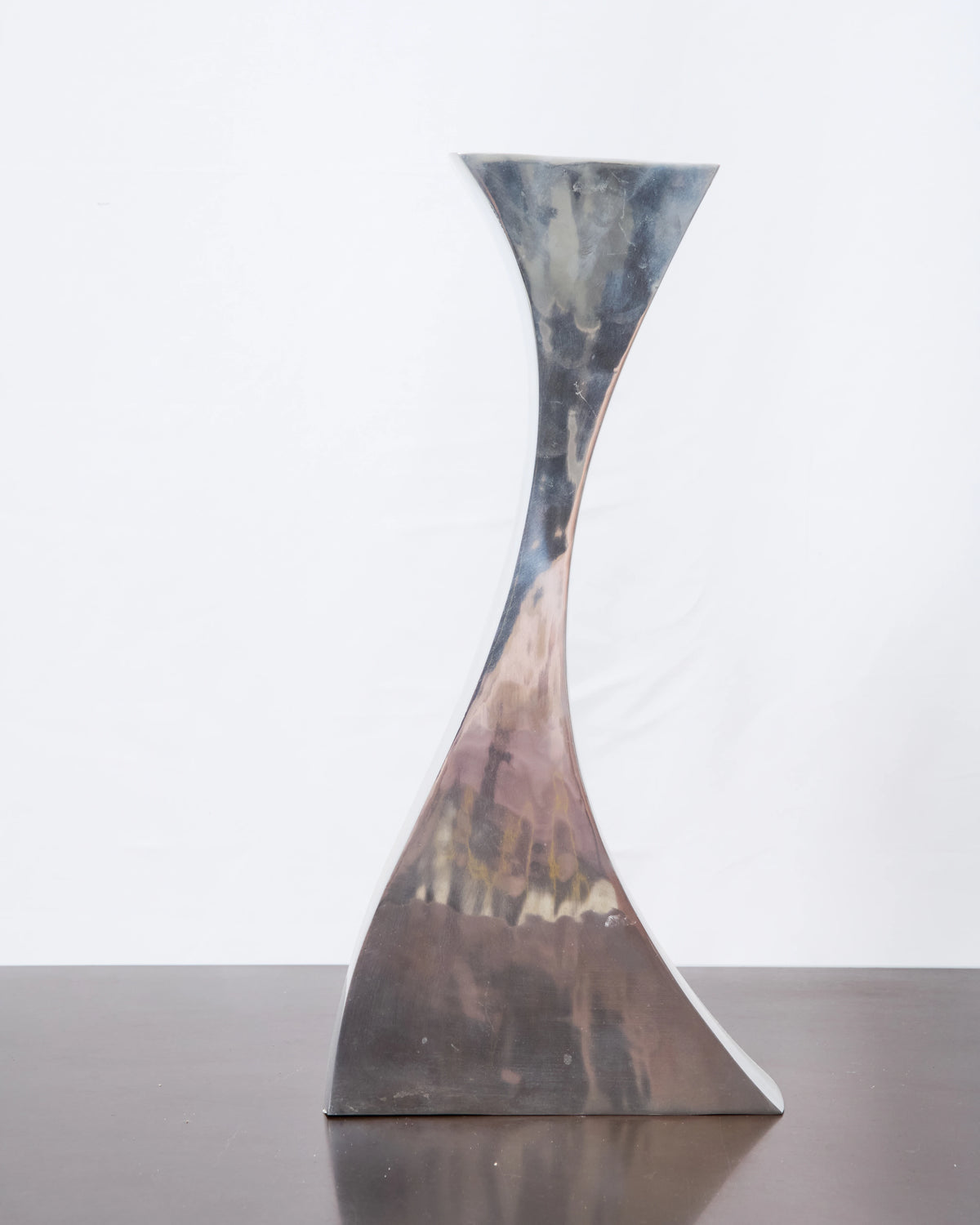 "Wave" tall vase in cast aluminum #1, Italy, 1970s-1980s